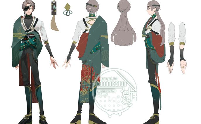 【ご依頼】キャラクターデザイン+三面図+立ち絵+コンセプトアート