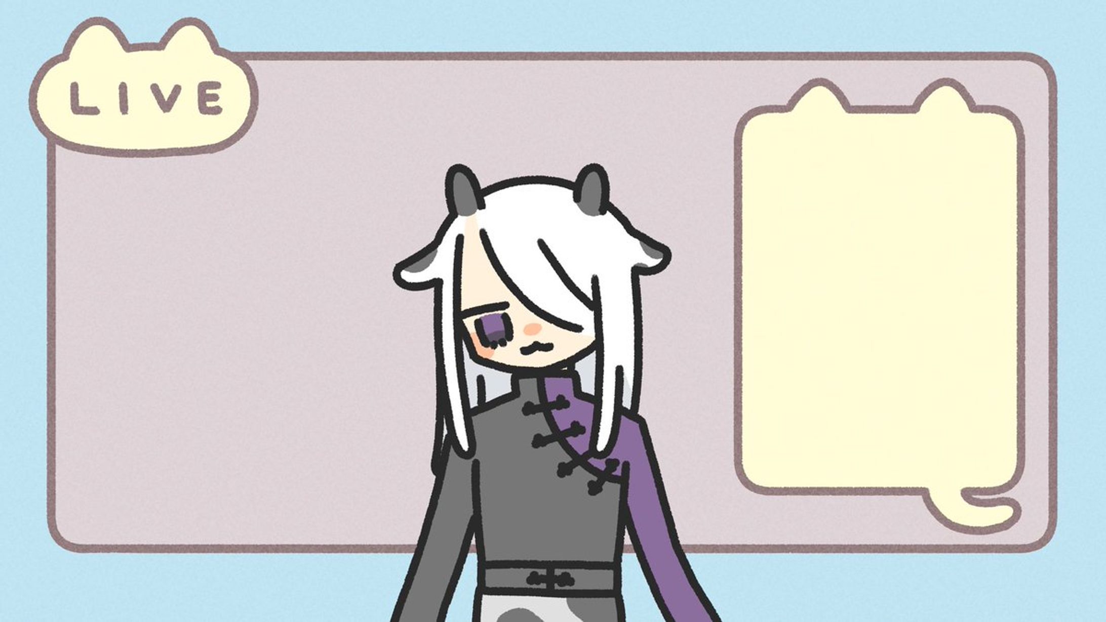 【配信素材】ねこフェイスフレーム（2種類）-1