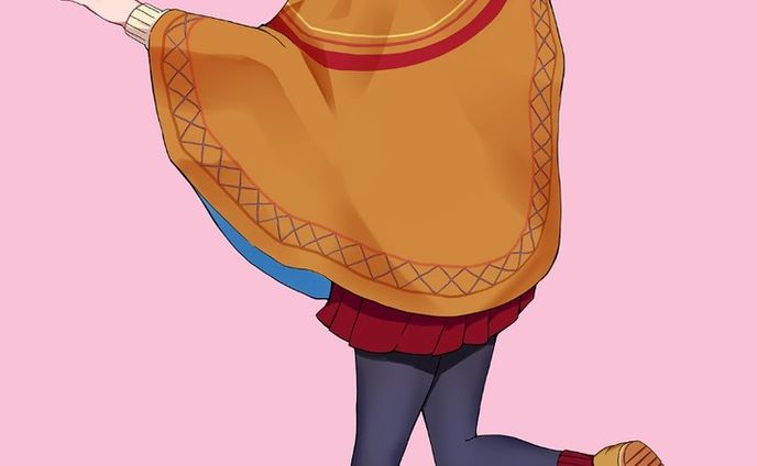 ポンチョ女子/Poncho girl

#illustration #illust #art  #イラスト　#女の子イラスト
#drawing