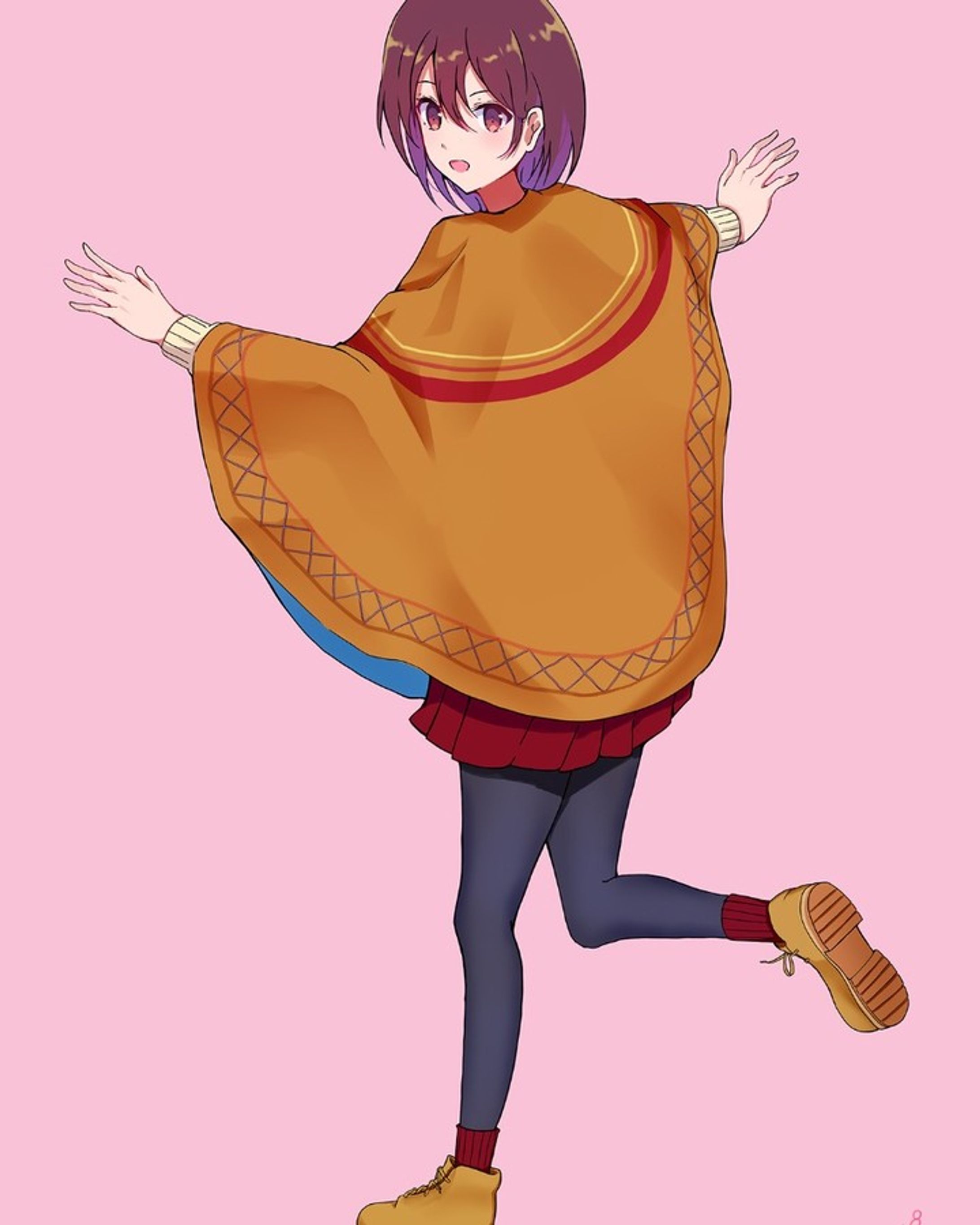 ポンチョ女子/Poncho girl

#illustration #illust #art  #イラスト　#女の子イラスト
#drawing-1