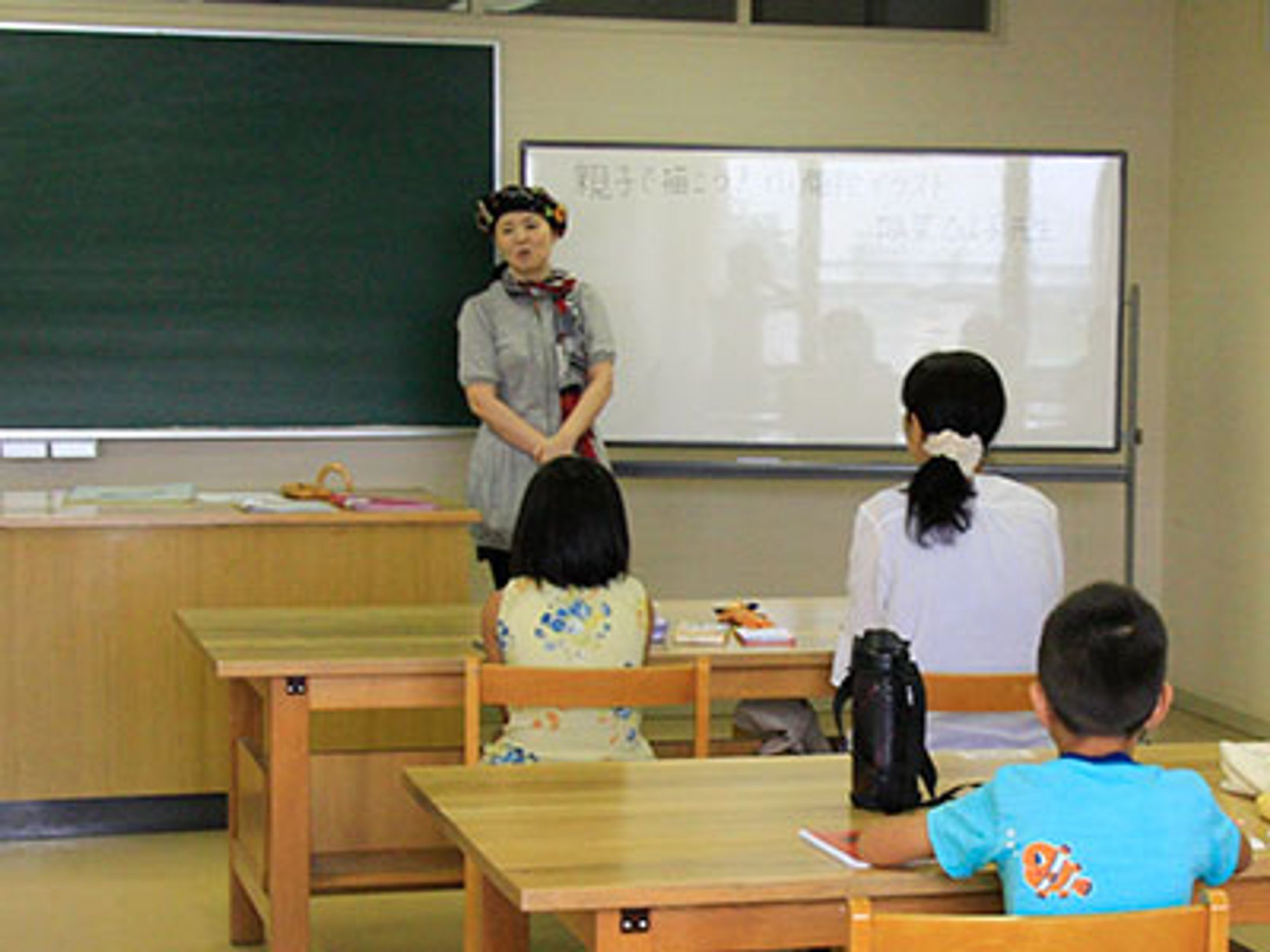 2015年8月：講座「親子で描こう！似顔絵イラスト」（講師）（北名古屋市生涯学習講座）-1