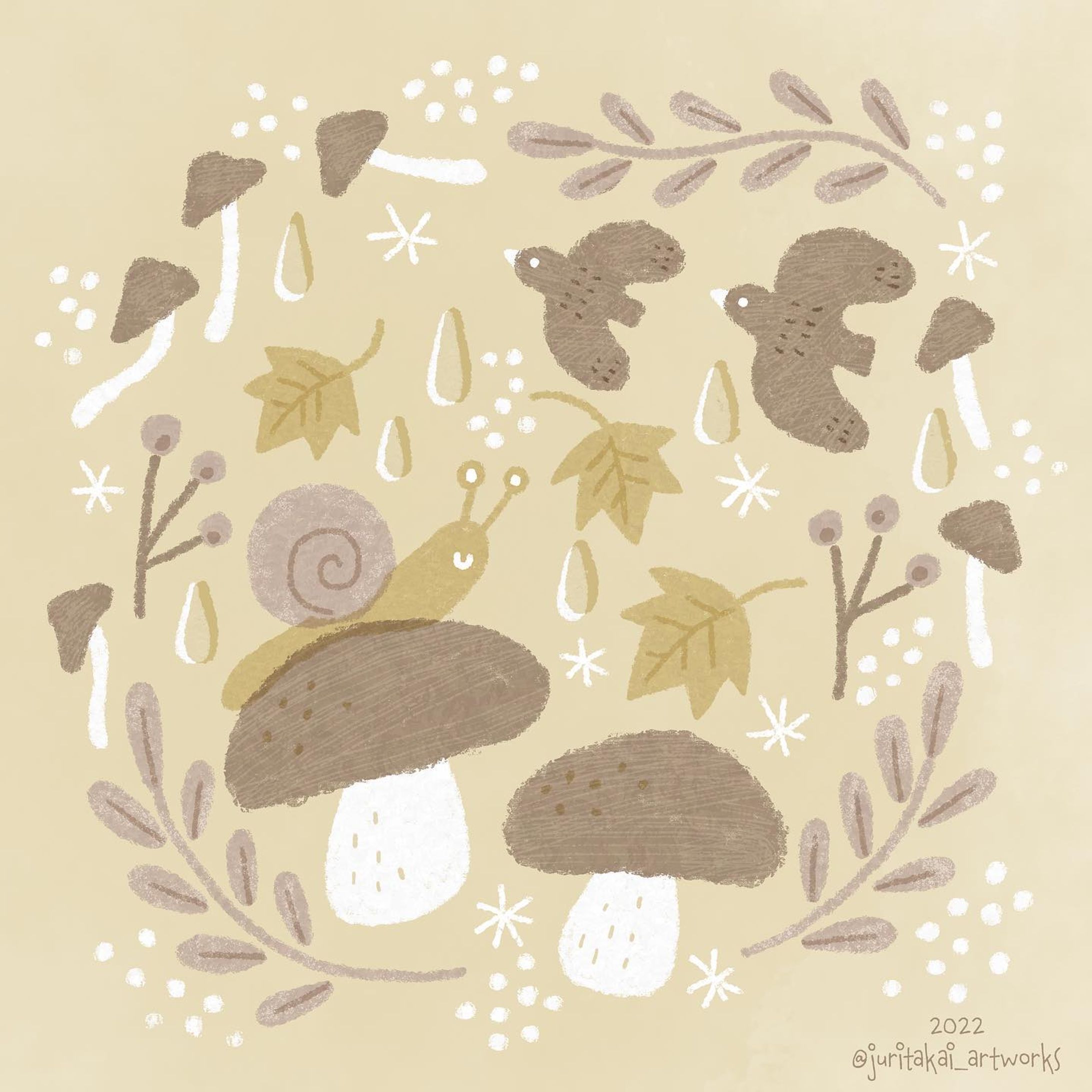 きのことカタツムリ

秋ですね。
ポートフォリオ用に秋をテーマにしたイラスト色々揃えたいな。

#adobefresco #adobefrescoillustration 
#autumn #mushrooms 
#illustrationdaily #artwork 
#digitalillustration #イラストレーター 
#高井じゅり #きのこ #秋 #カタツムリ 
#beige #1日1絵  #いらすとぐらむ-1