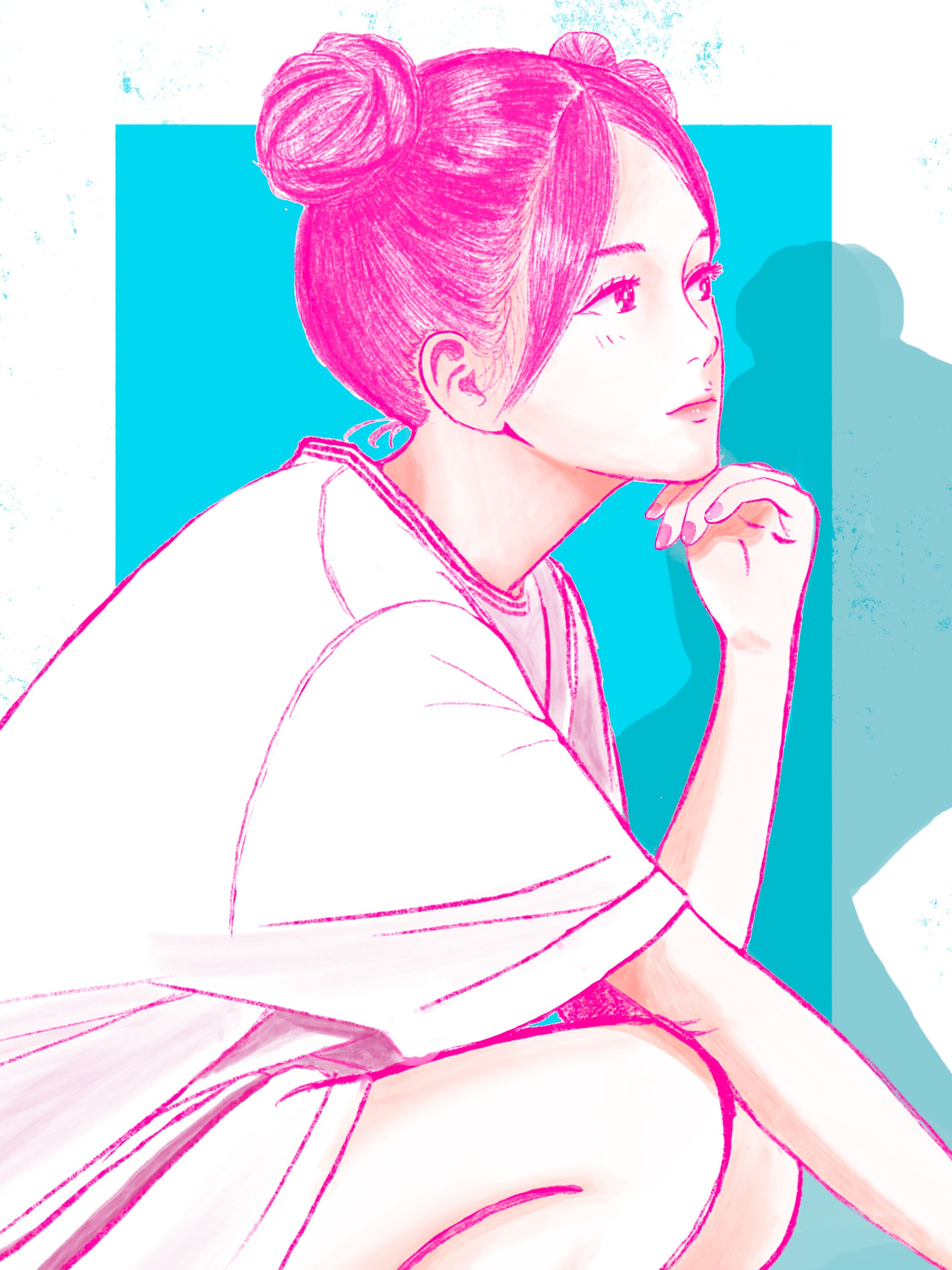 Girl drawing-1