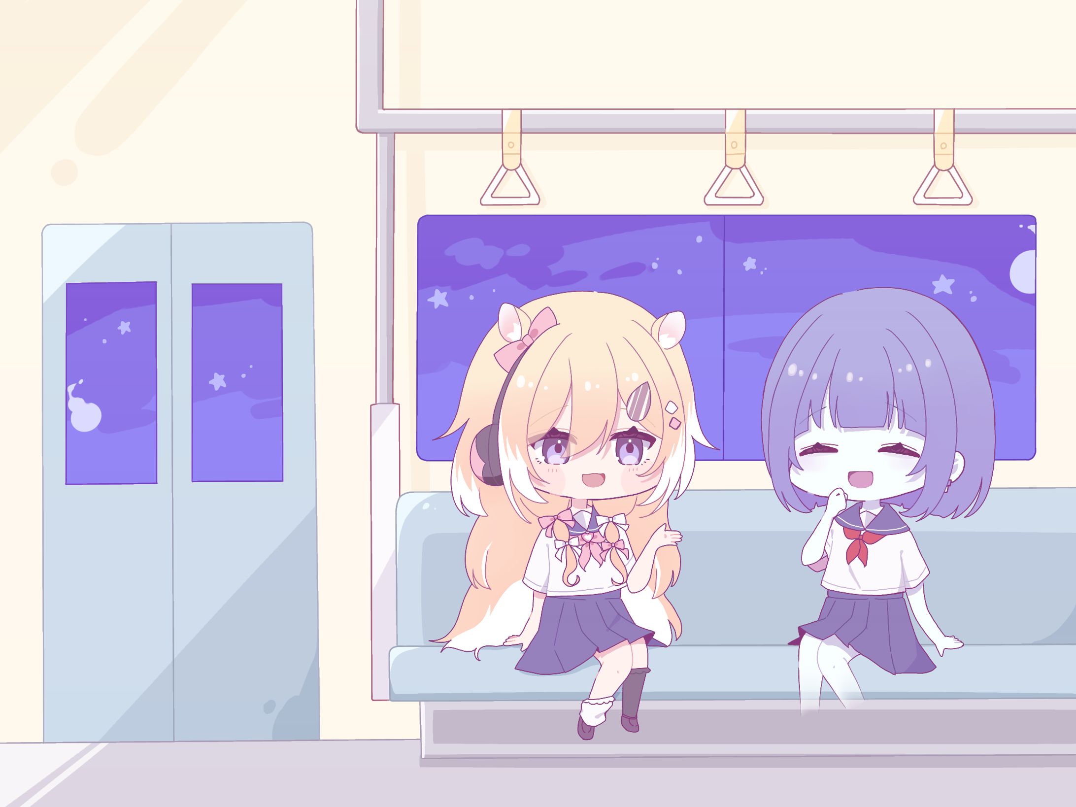 FAご依頼 ちぷる様たましぃ様 SD×3(背景あり)-1