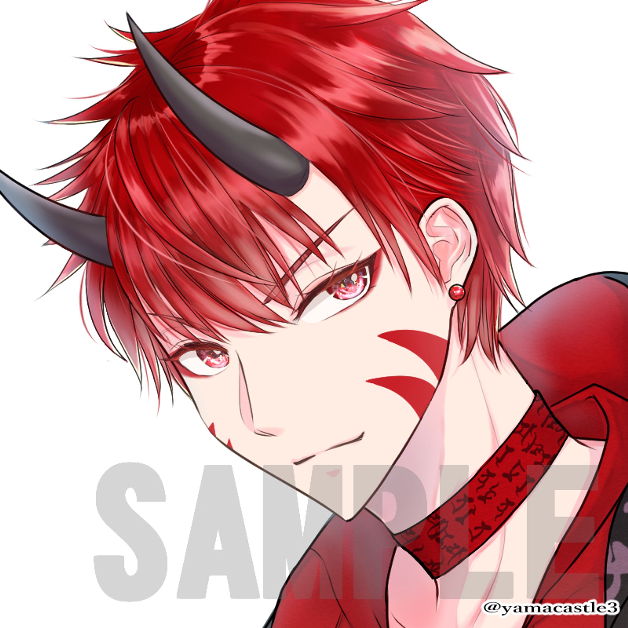 赤鬼モチーフVtuberキャラクターデザイン-1
