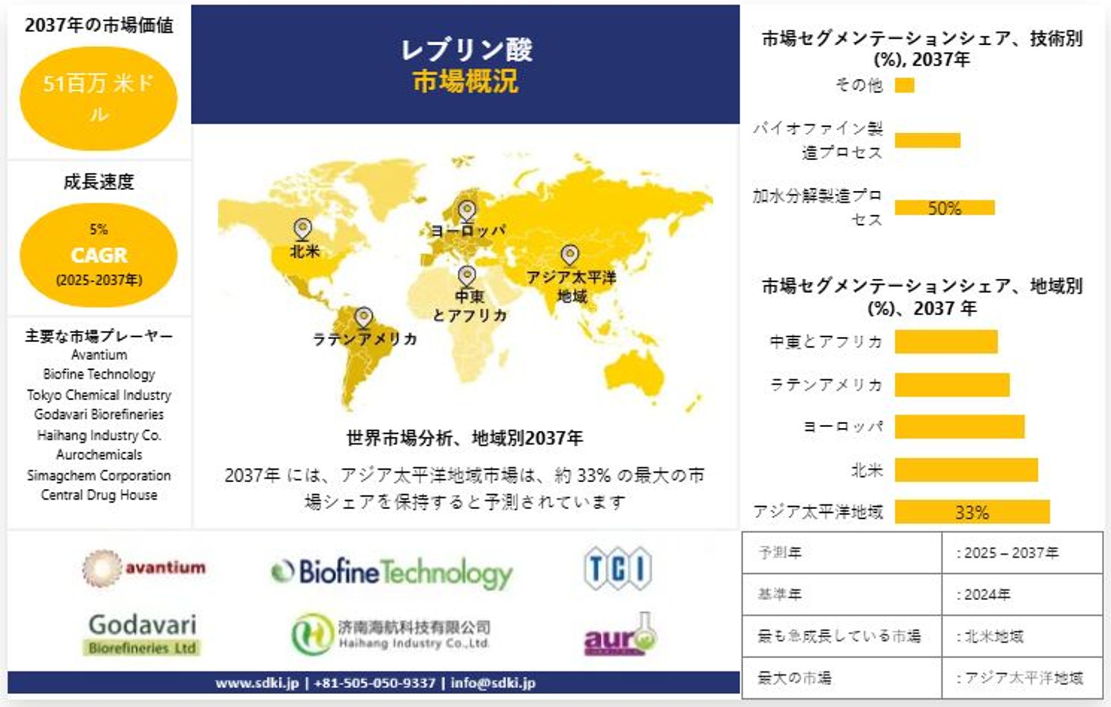 レブリン酸産業の機会、分析、動向、成長  概要 - 予測 - 2025-2037-1