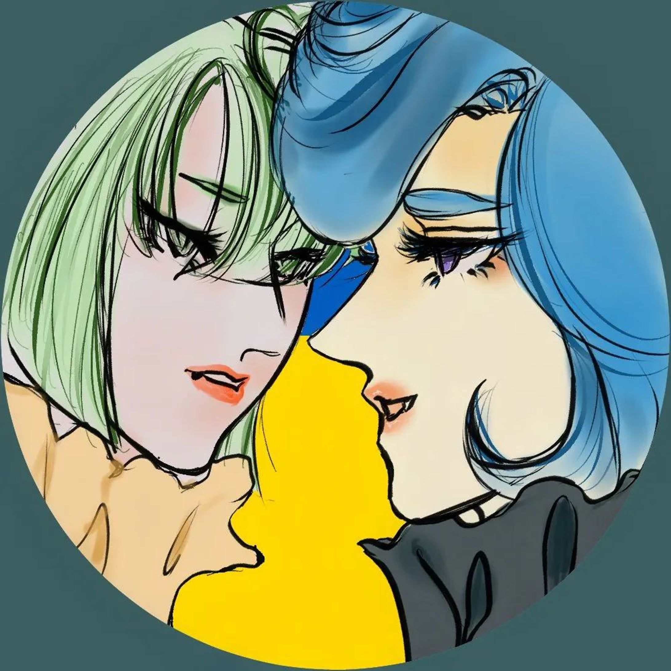 20220331.　 心の渇いたかたには百合に見えると良いすね的なTwitter香隠垢えいぷりるふーるあいこん用なりちか。ちかちんの煽り顔はほぼ手癖。今回はなりちんの顔の方が描き難かったです。ちかちんは二重瞼。なりちんは一重瞼で臨戦態勢でなくてもちょと受け口。 
#ごりごりごりっと芯減らし訓練 #originalcharacter　#ARTISULd16pro #clipstudiopaintpro #一次創作 
#amateurillustration #digitalillustration-1