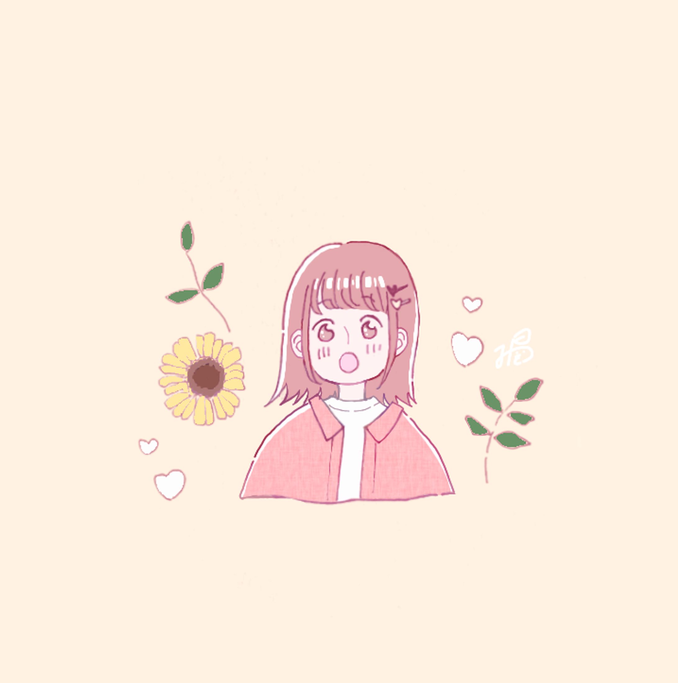 ひまわりと女の子-1