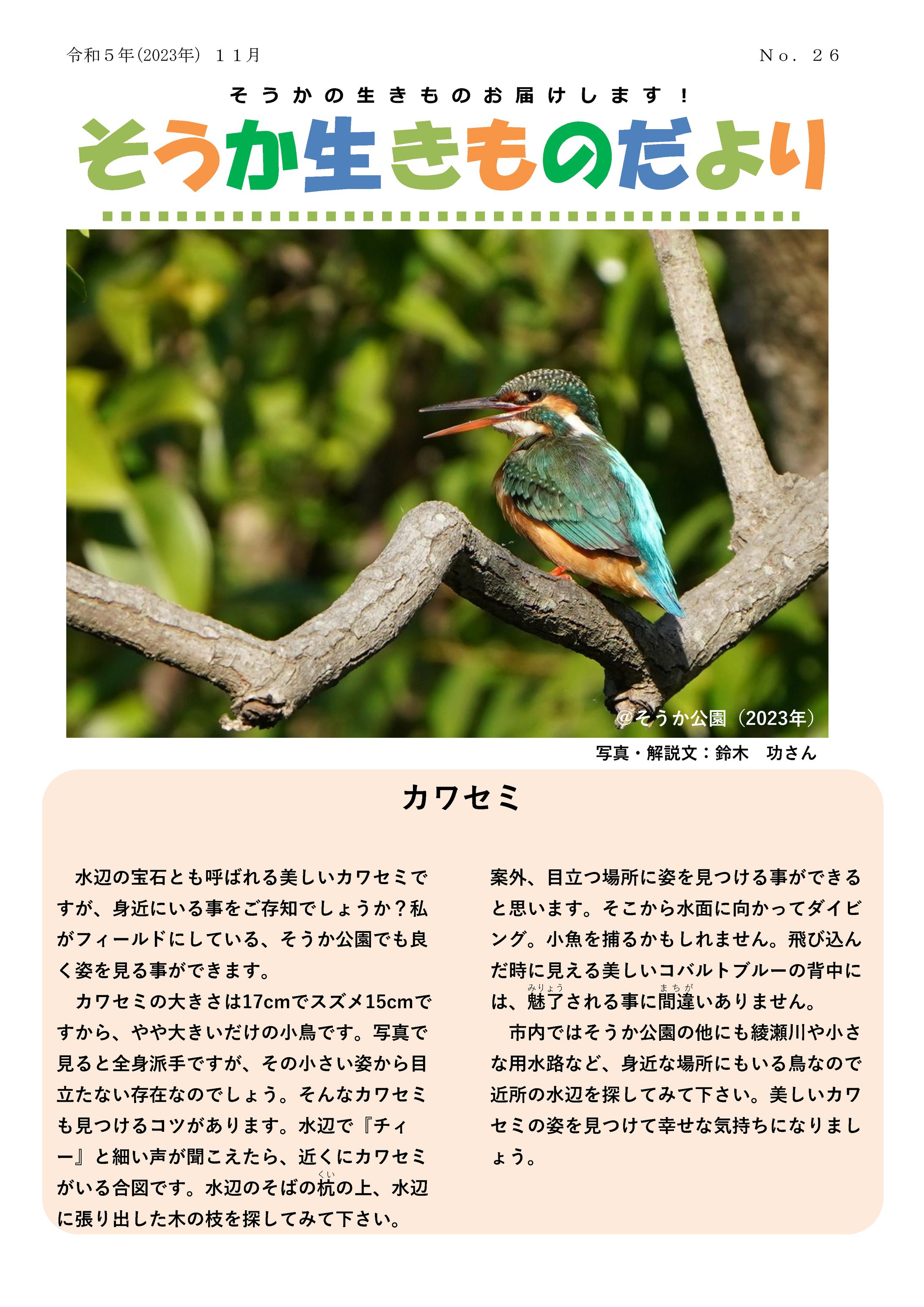 【編集・執筆】自治体会報誌「そうか生きものだより」-1