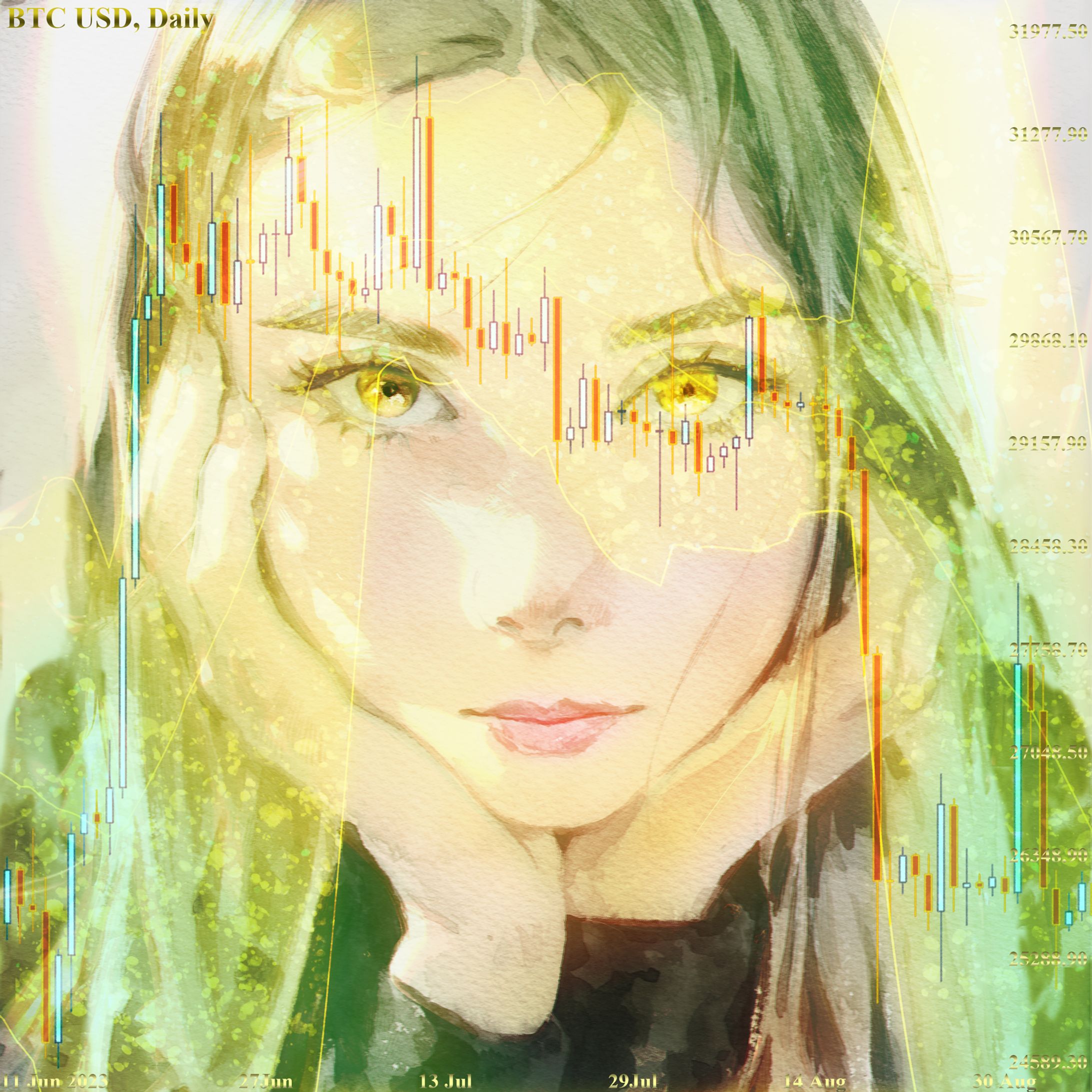 Crypto Chart Girl #1 幻舞; Genbu-1