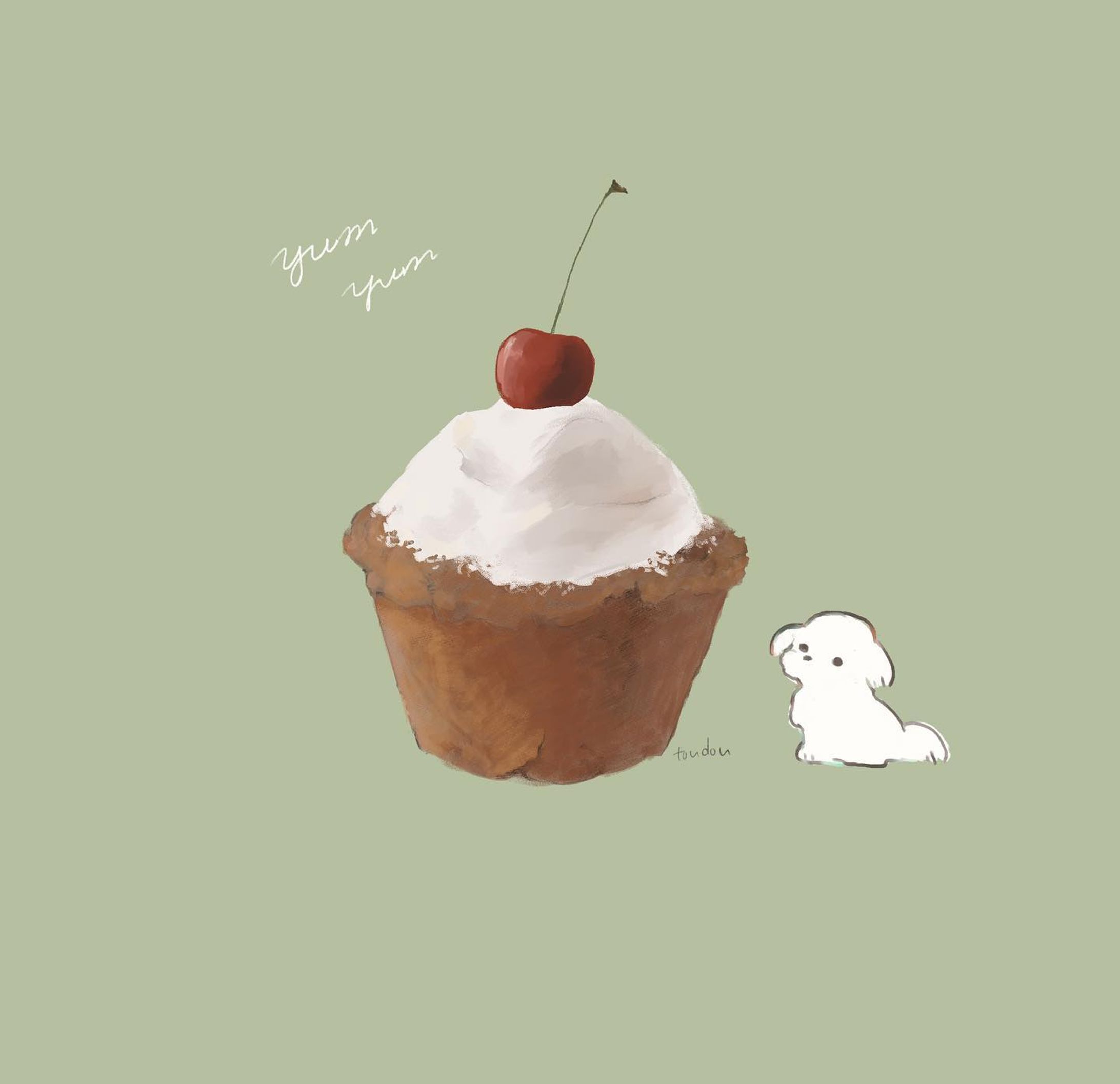 🧁🍒

#cupcakes #illustration 
#sketch #模写練習 #イラスト好きな人と繋がりたい　
#イラスト #ほんわかイラスト #挿絵 #絵本 #かわいいイラスト #イラストレーター #いぬのいる暮らし 
 #お絵描き好きな人と繋がりたい #kawaii-1