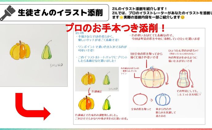 生徒さんのイラスト添削