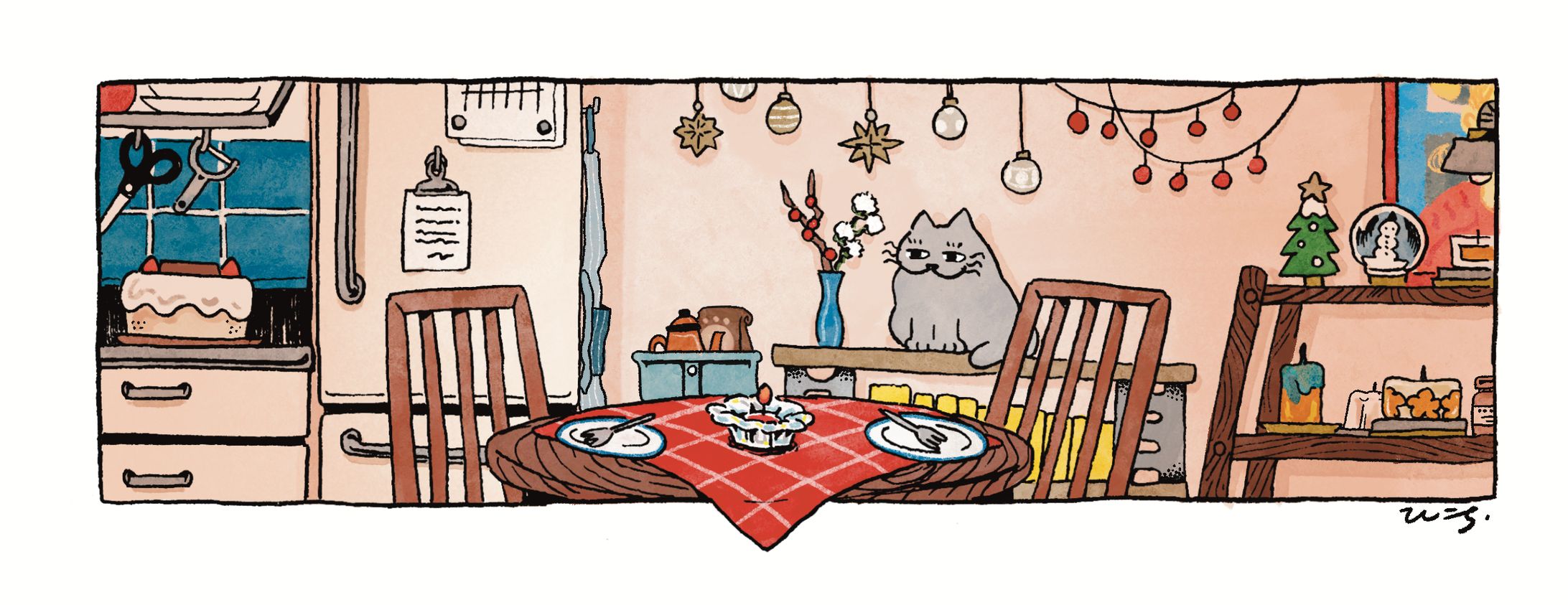 【自主制作】カレンダーイラスト / 2023年12月-1