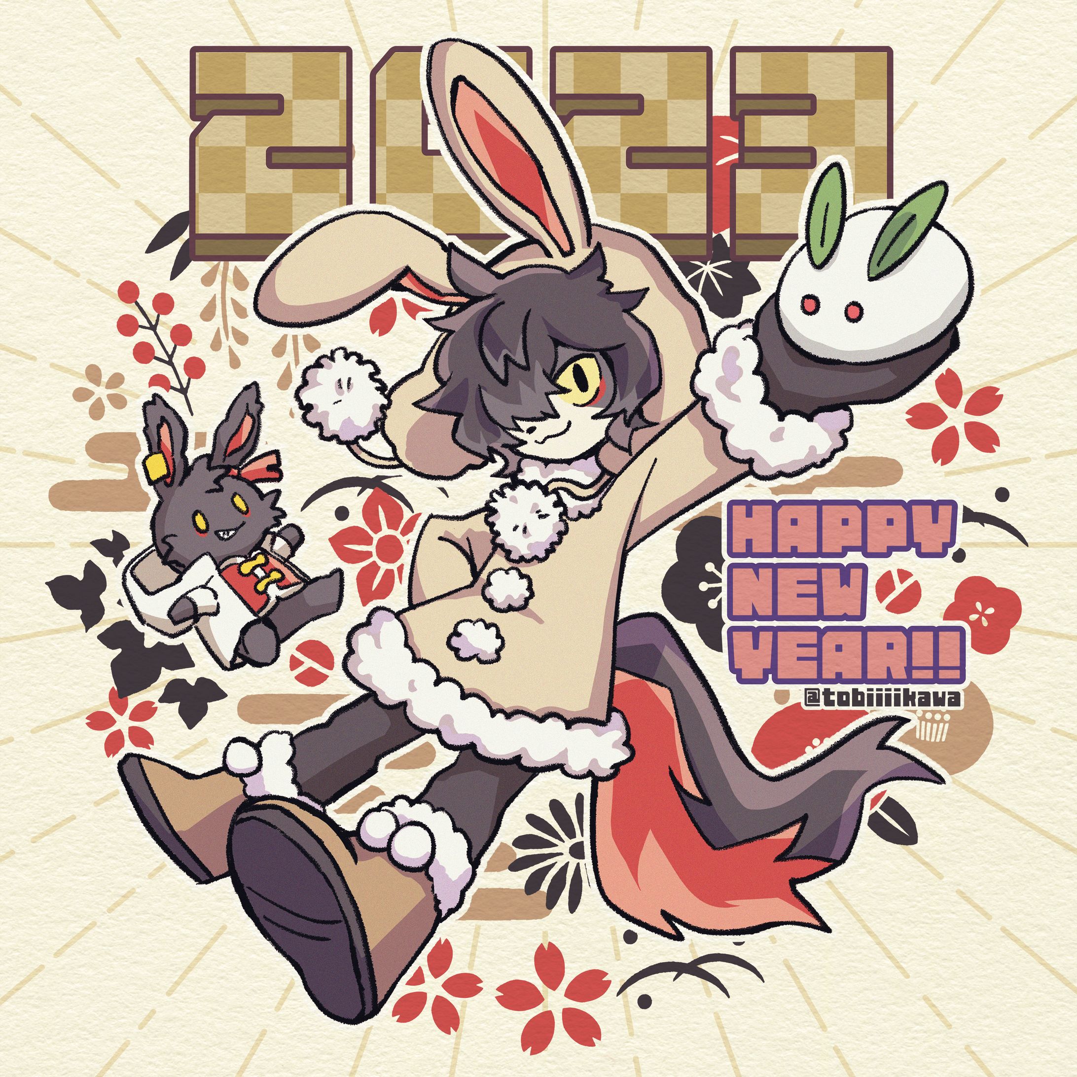 2023年賀絵🐰-1