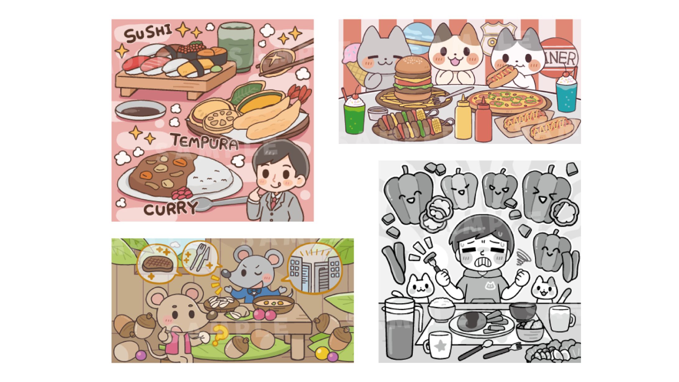 楽しいまちがい絵さがし 10月号イラスト-1