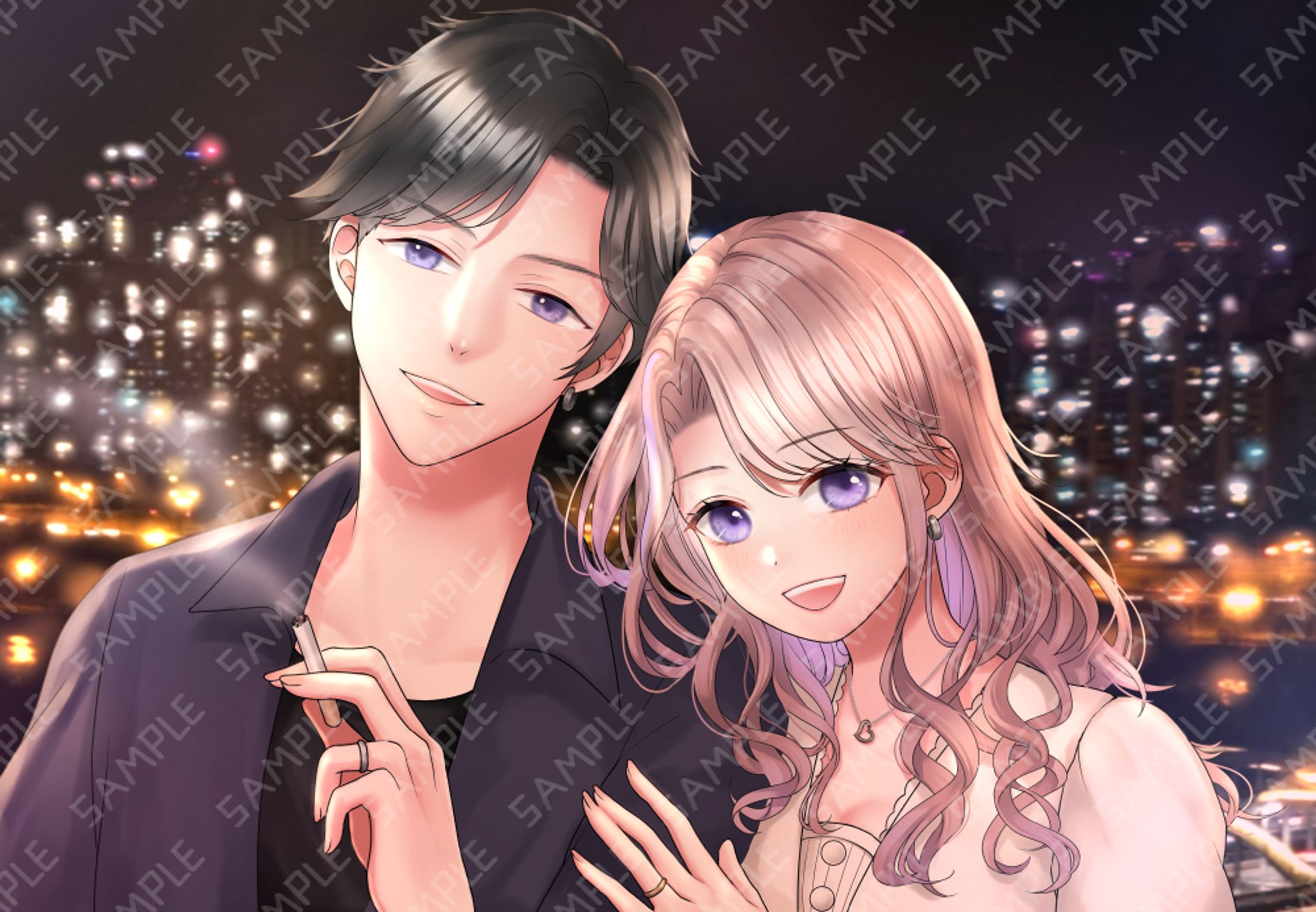 ペア画　夜景と-1