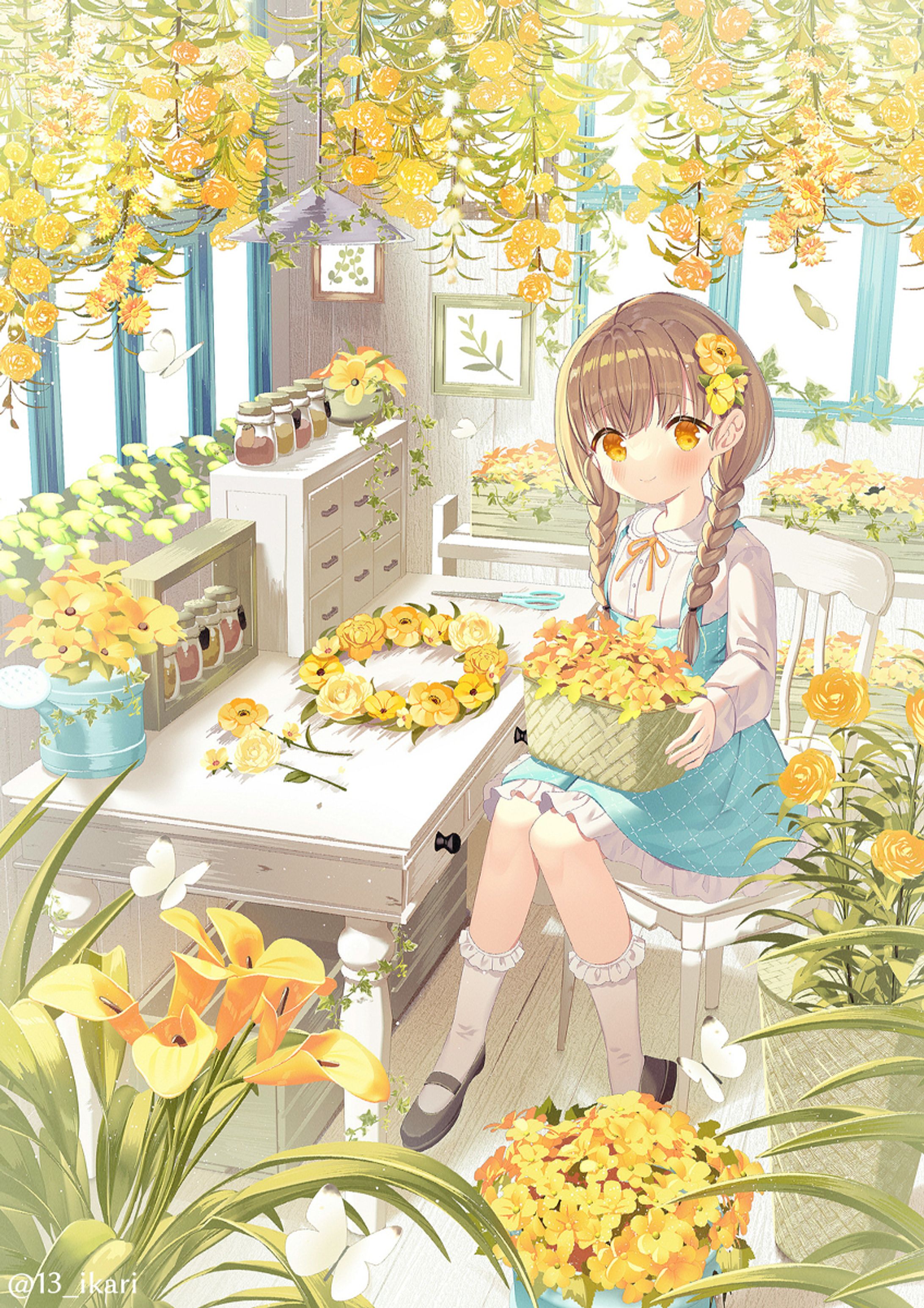 黄色い花のリース-1