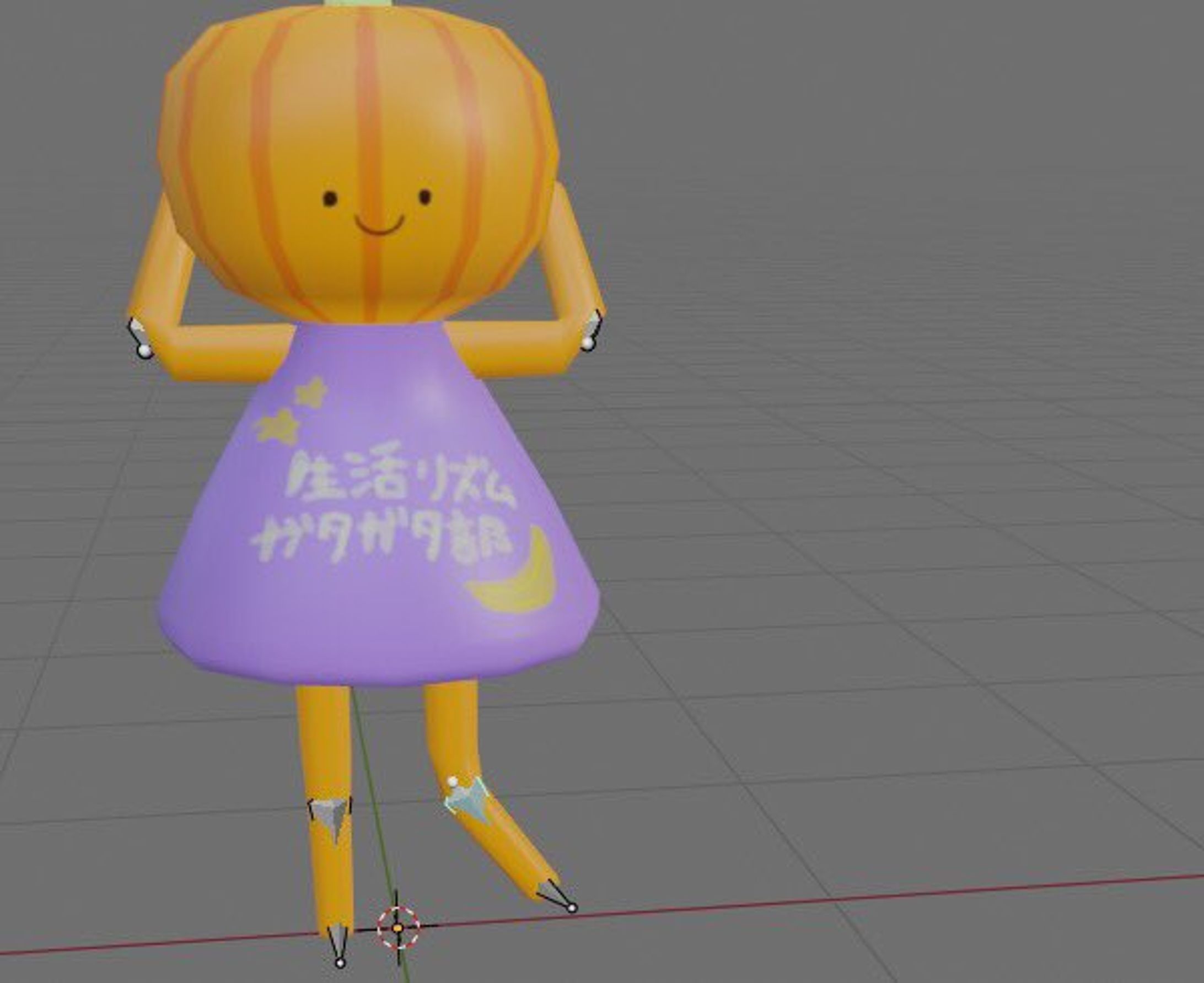 blenderで作ったカボチャアバター-1