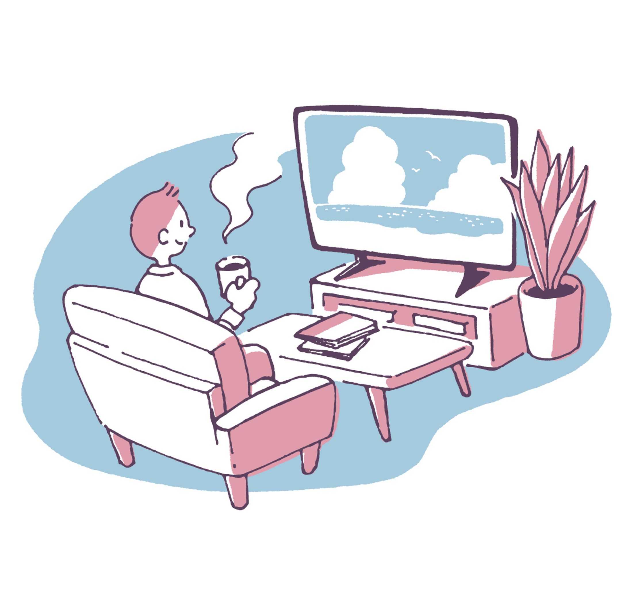 テレビを見る人-1