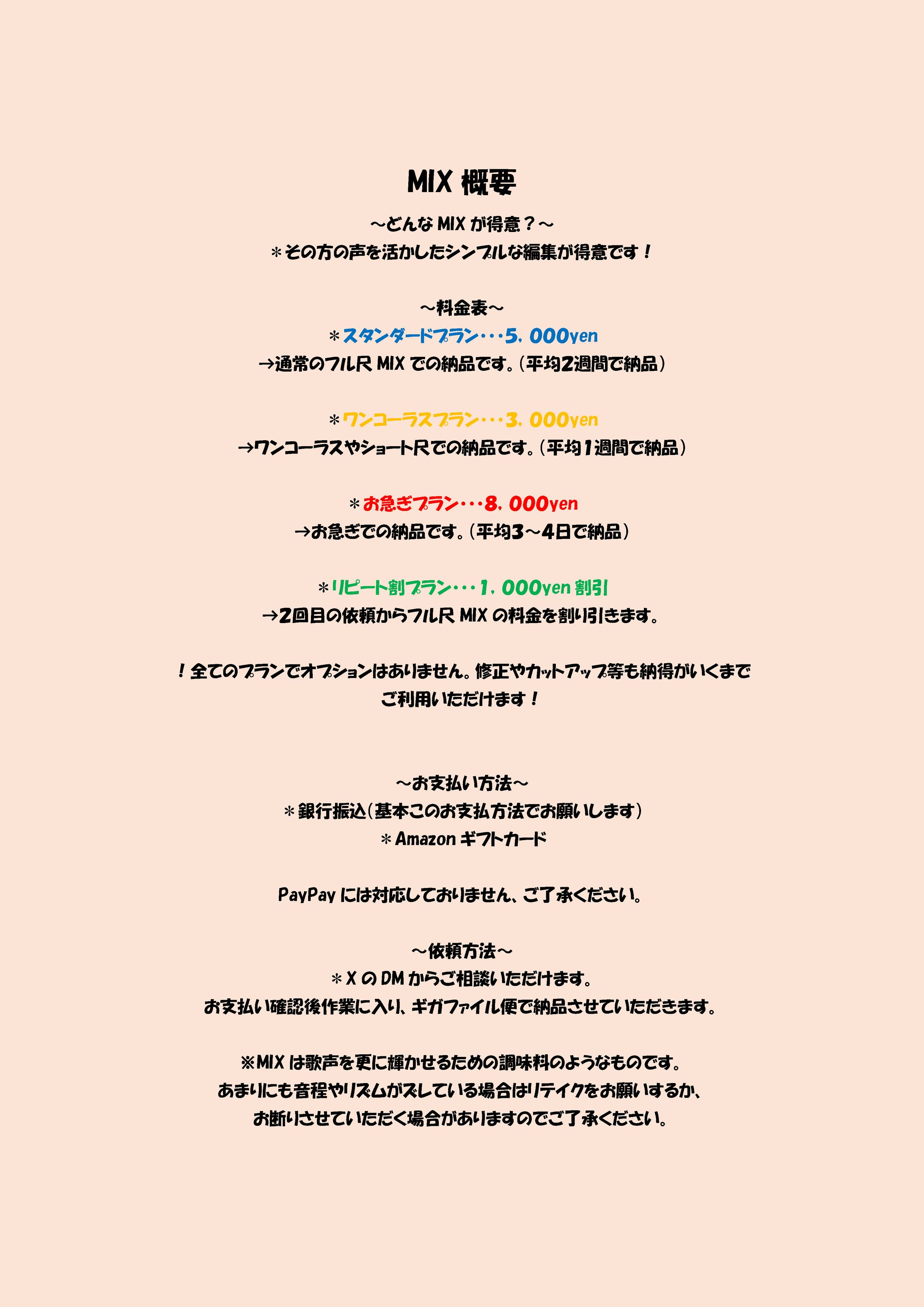 🌸MIX依頼の概要について🌸-1