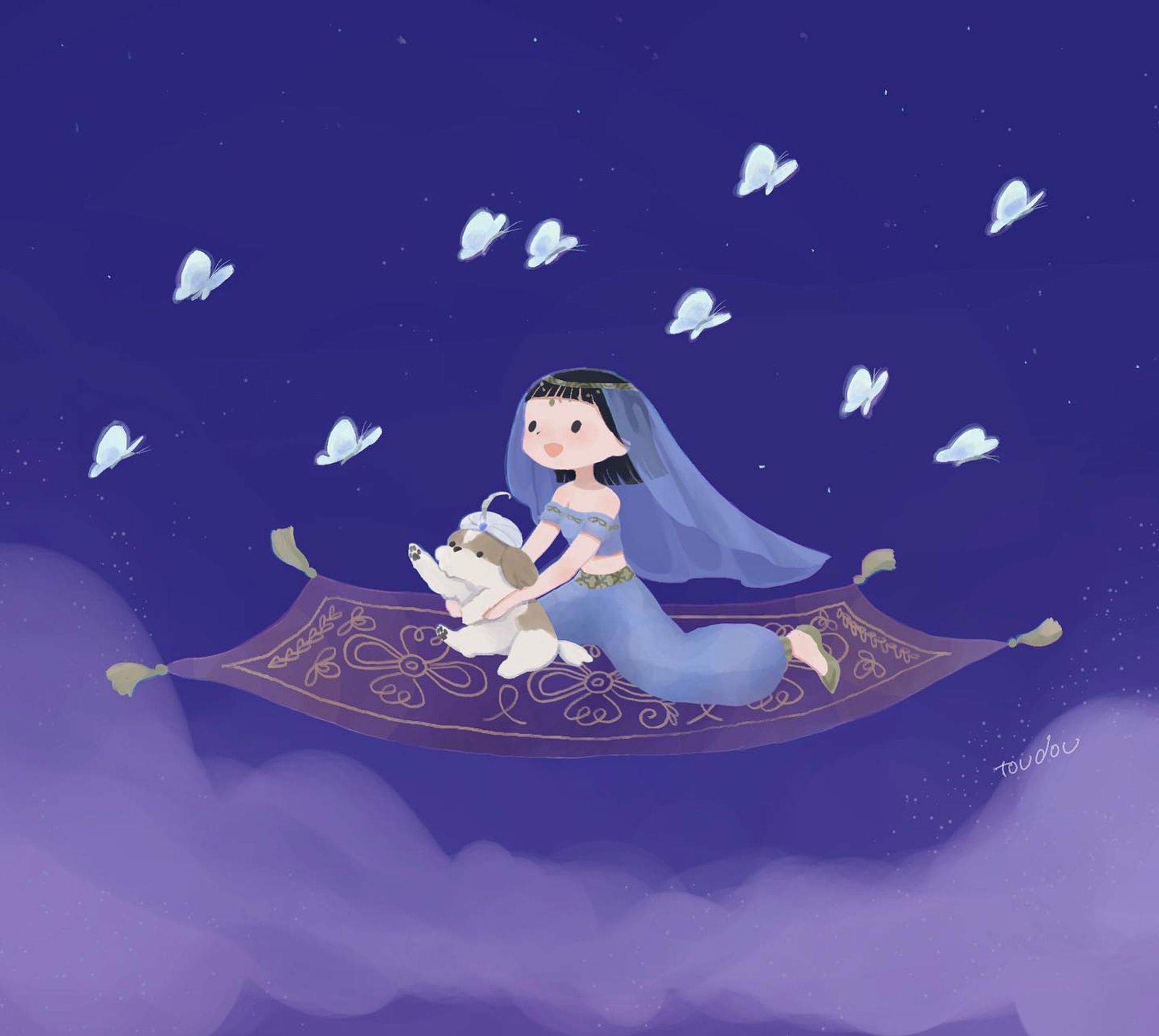 暑さの残る夜は魔法の絨毯で夜ふかししたいな〜

#illustration #童話の世界 #magiccarpet #イラスト #いらすとぐらむ #夜 #summernight-1