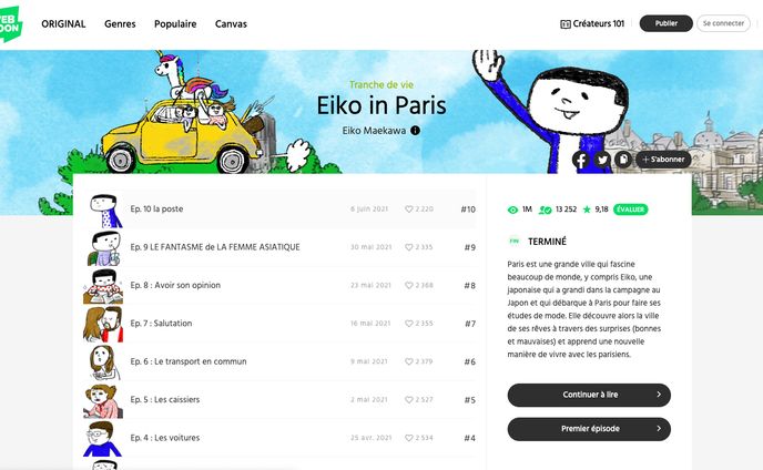 webtoon : Eiko in Paris