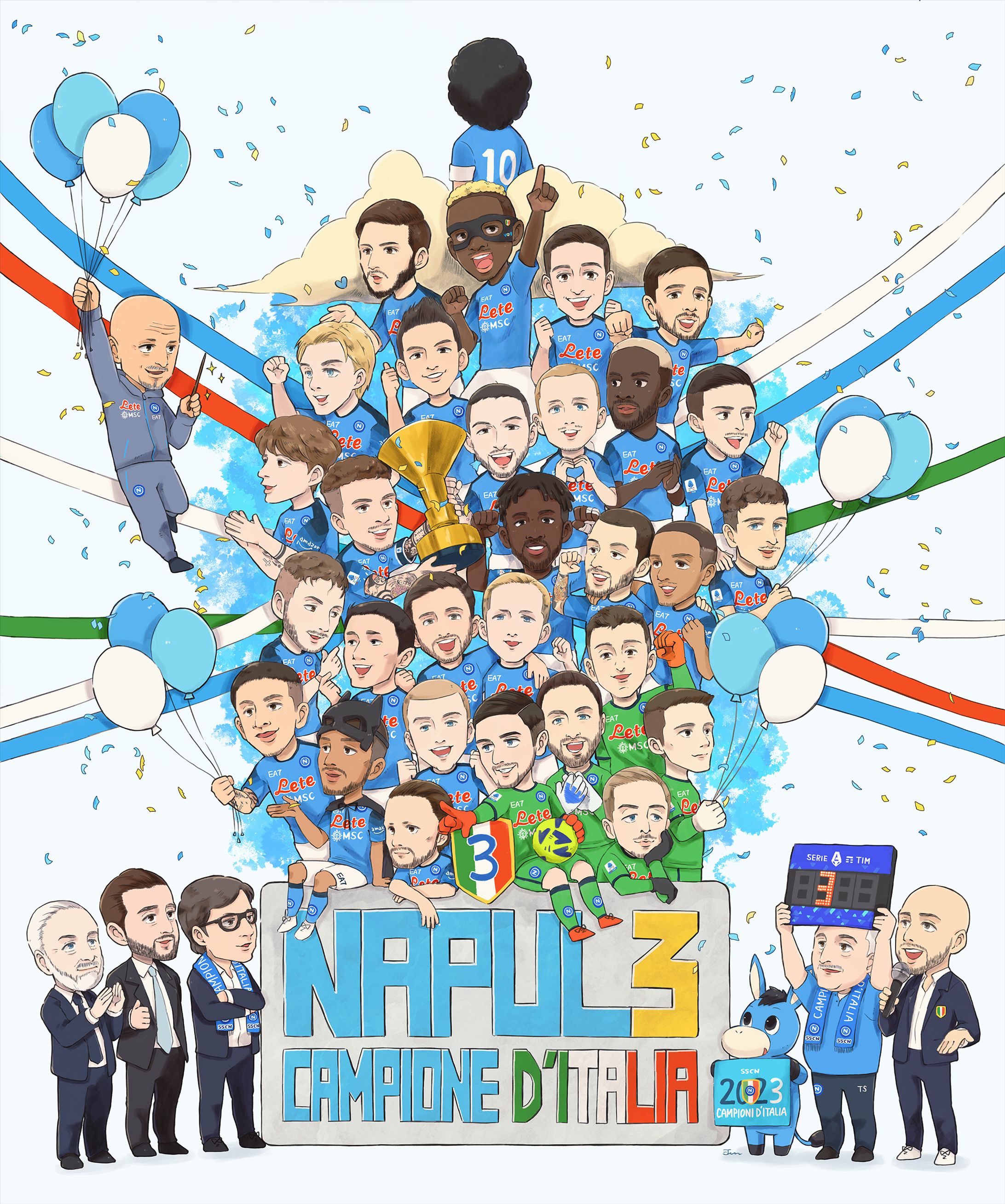 似顔絵集合イラスト-1