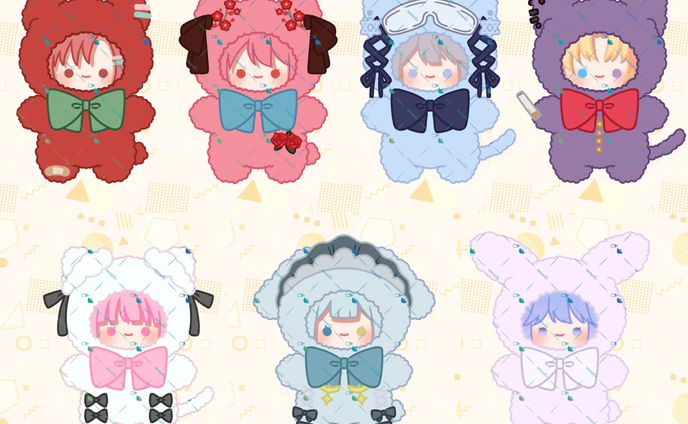 もこもこぬい量産イラスト シバ様、きなこ様、雪谷はくり様、呉ハクア様、成瀬やよい様、朝夜ひな様、梅雨傘はれい様