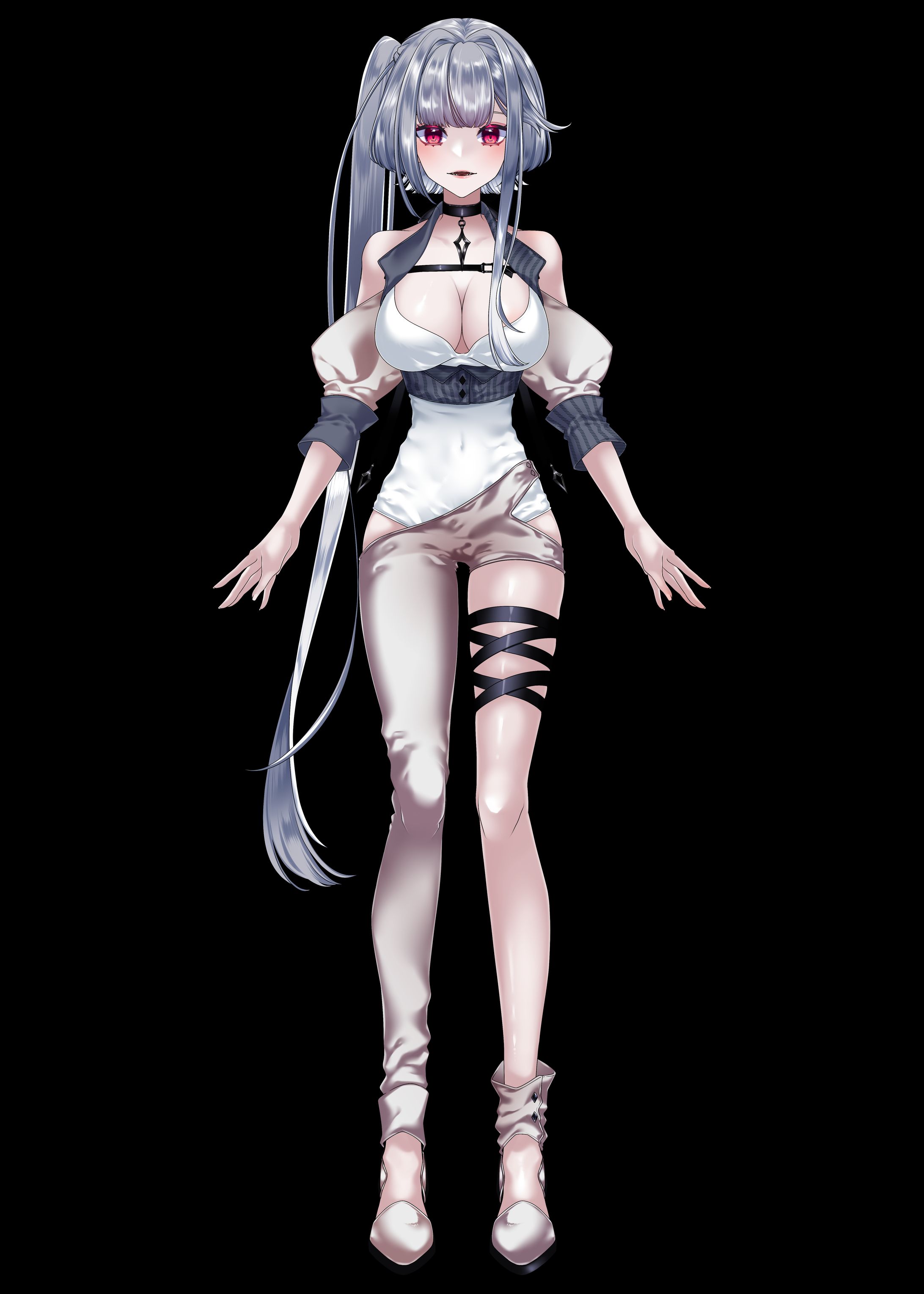 看板娘　喰呑よだれパーツ分けイラスト-1
