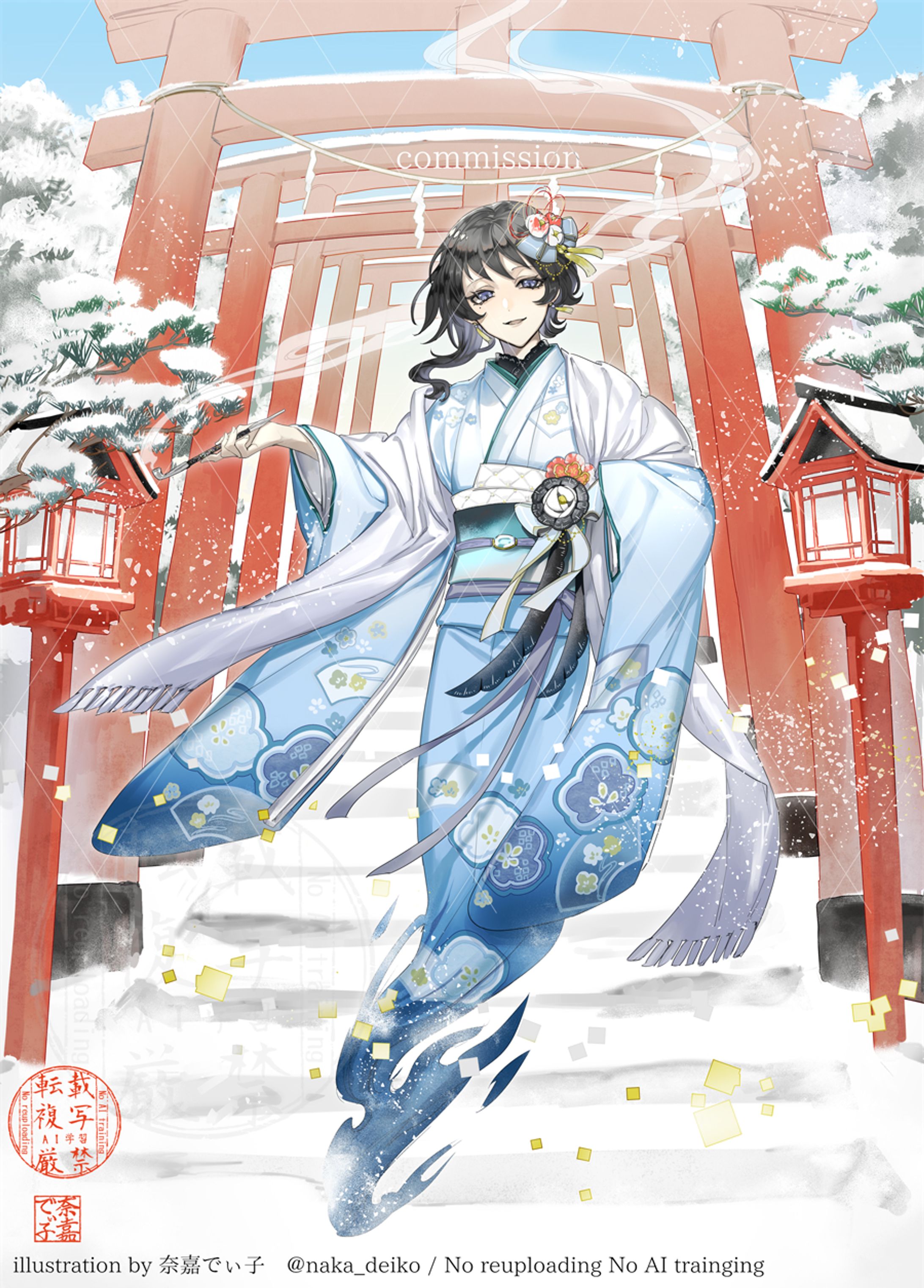 【works】年賀用一枚絵　天埜音様-1