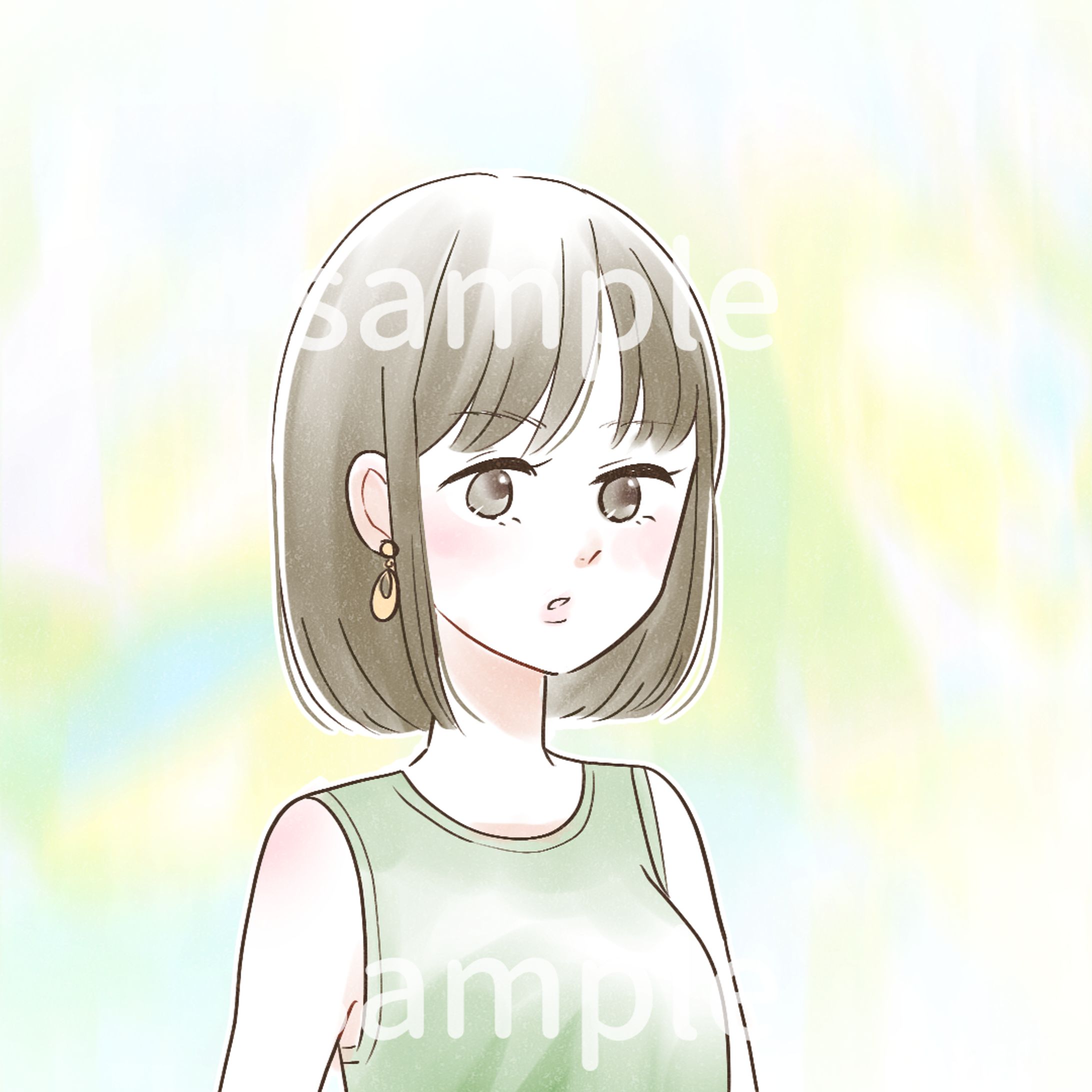 【サンプルイラスト】SNSアイコン-1