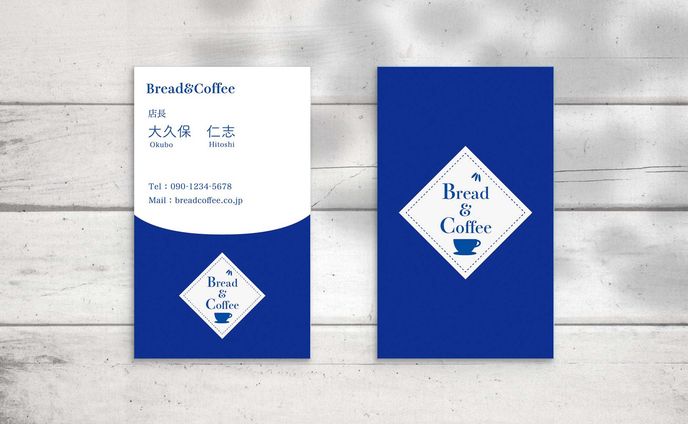 カフェ店舗のLOGO・名刺(縦版)を作成しました