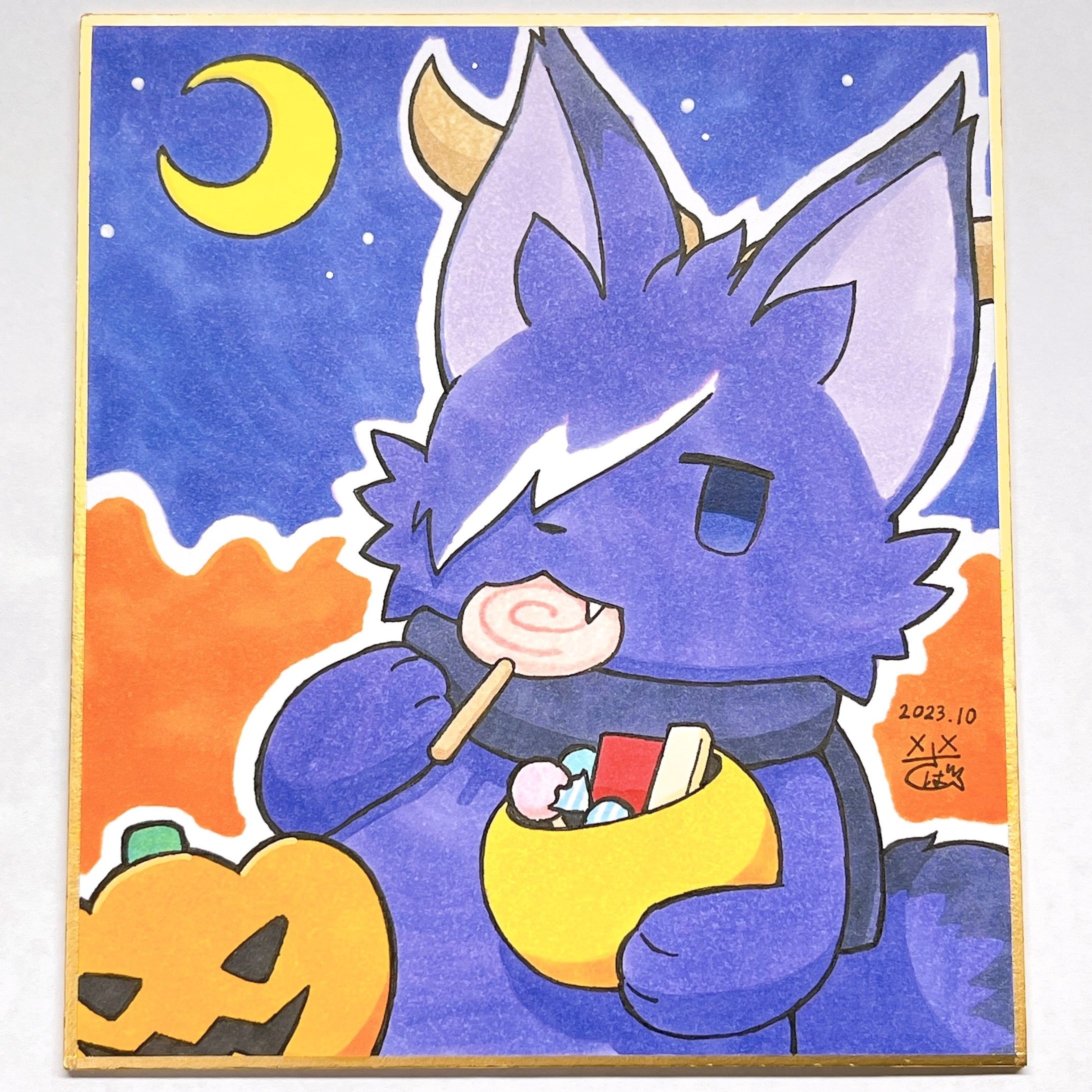ハロウィンにょるふ 色紙-1