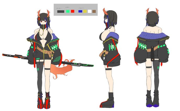 OC　三面図　龍娘