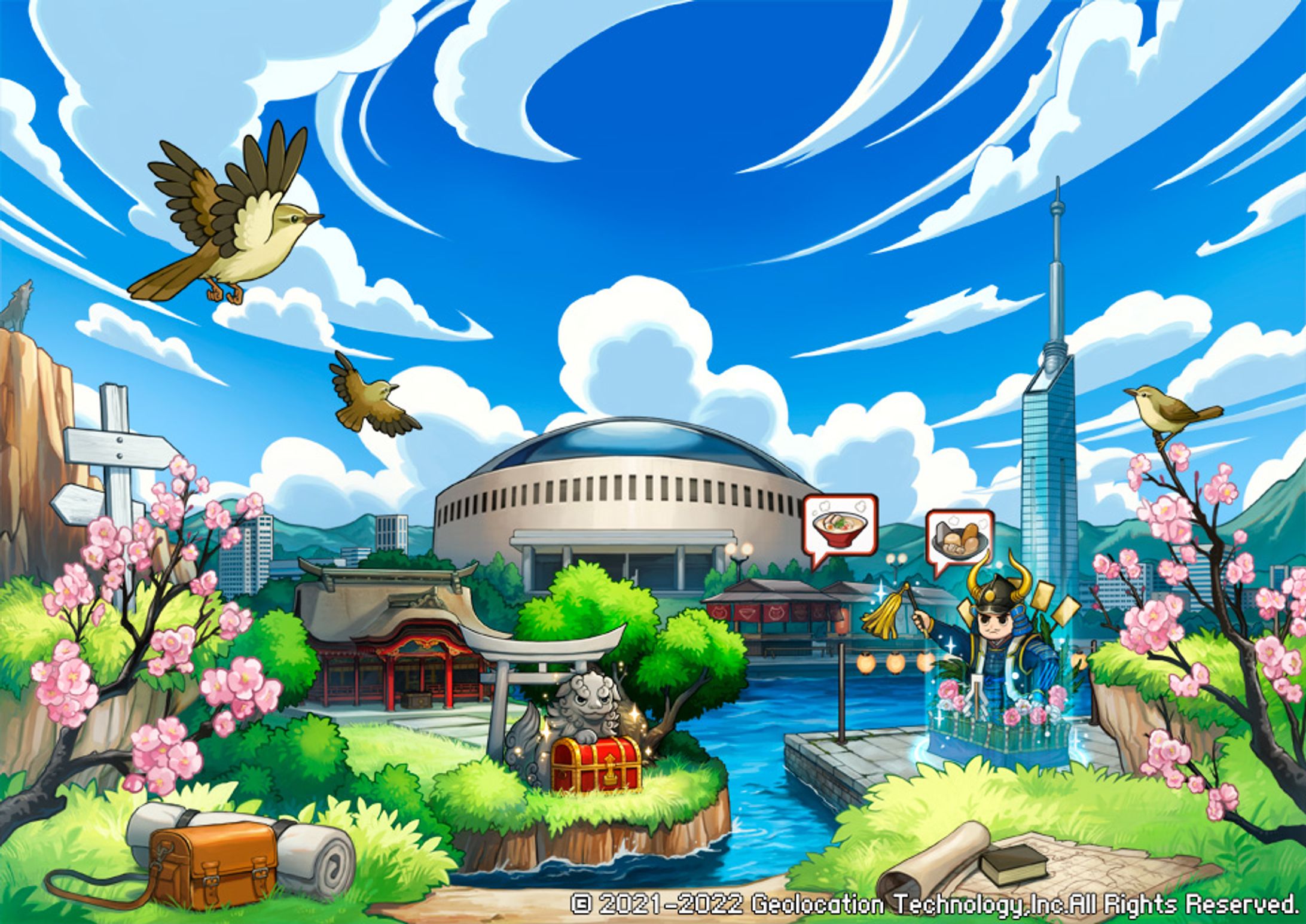 『株式会社Geolocation Technology』サイトTOPページイラスト　福岡県ver-1