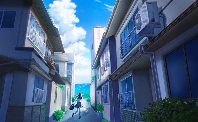 海の見える路地