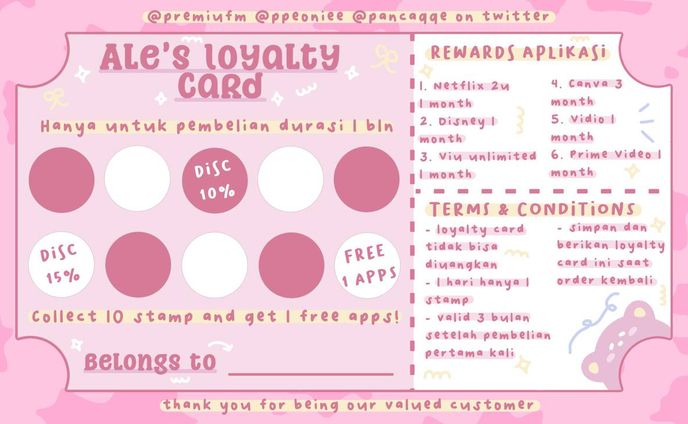 custom loyalty card for ale