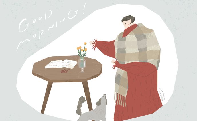 朝のお花のチェック