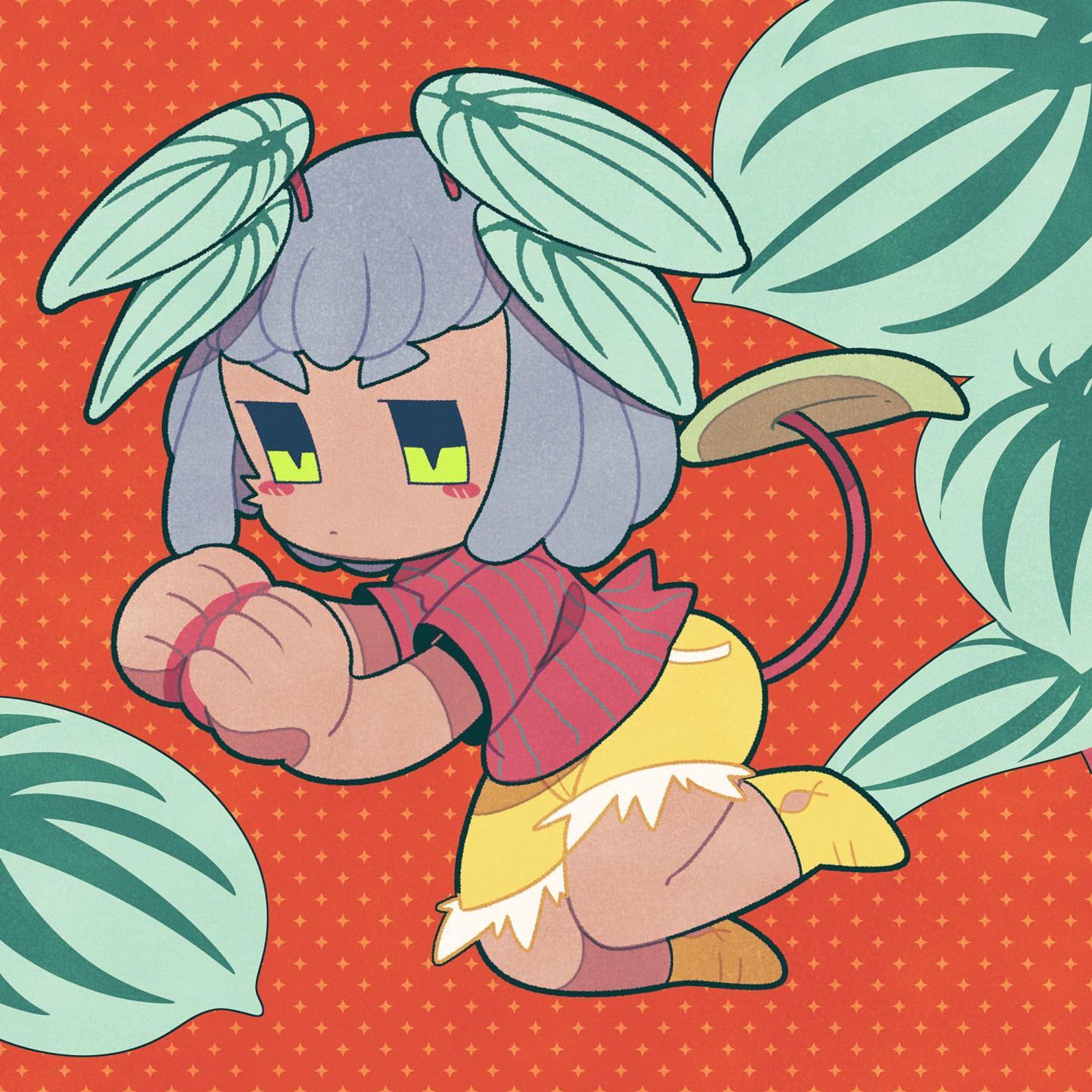 #イラスト #人外 #オリジナルイラスト 
#オリジナルキャラクター #illustration #monster #originalcharacter #characterdesign #touseioc 

Character based on peperomia argyreia sabdersii.-1