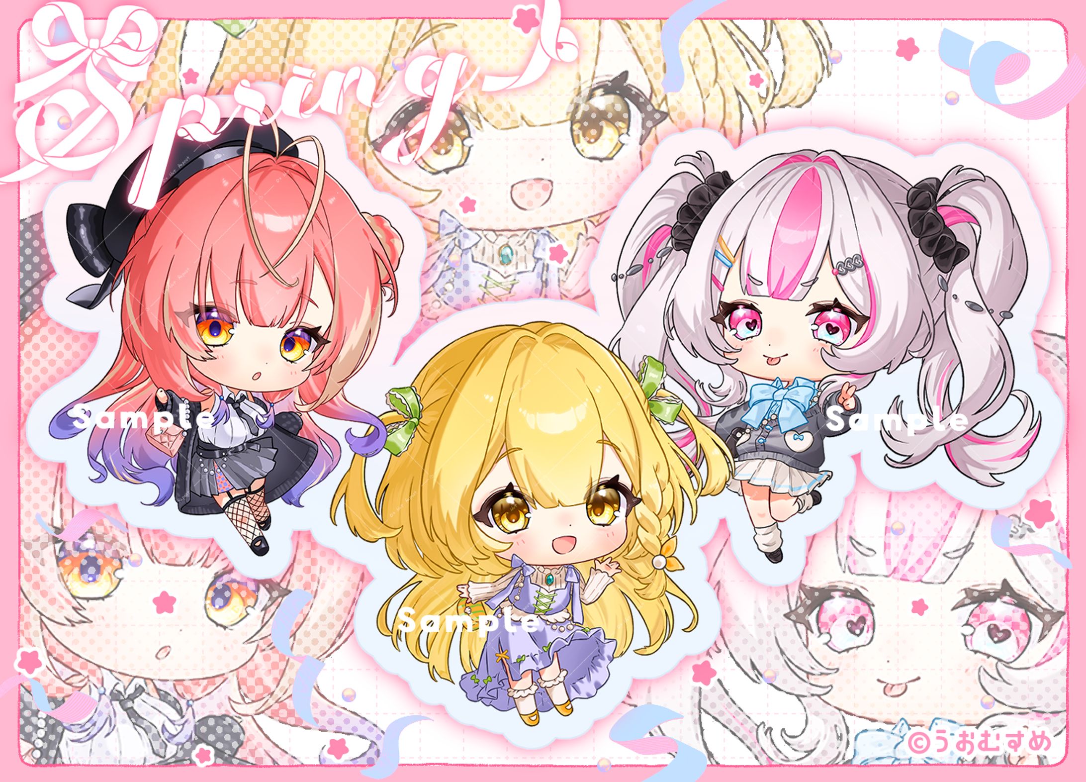 うおむすめ様 お花見デート2頭身Chibi-1