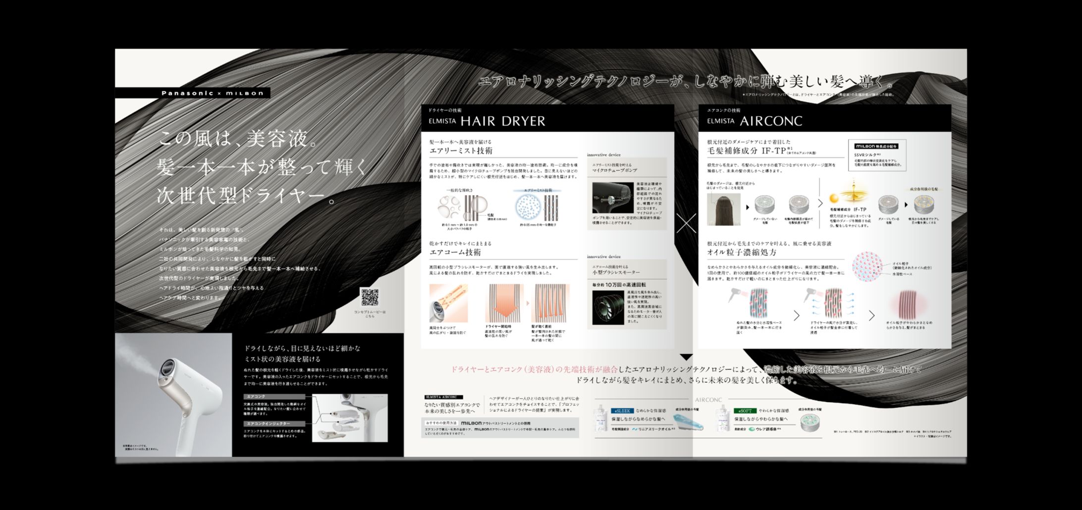 【未使用品】ELMISTA ヘアドライヤー Panasonic x milbon パナソニックとミルボン共同開発のドライヤーを体験。ブリーチ毛