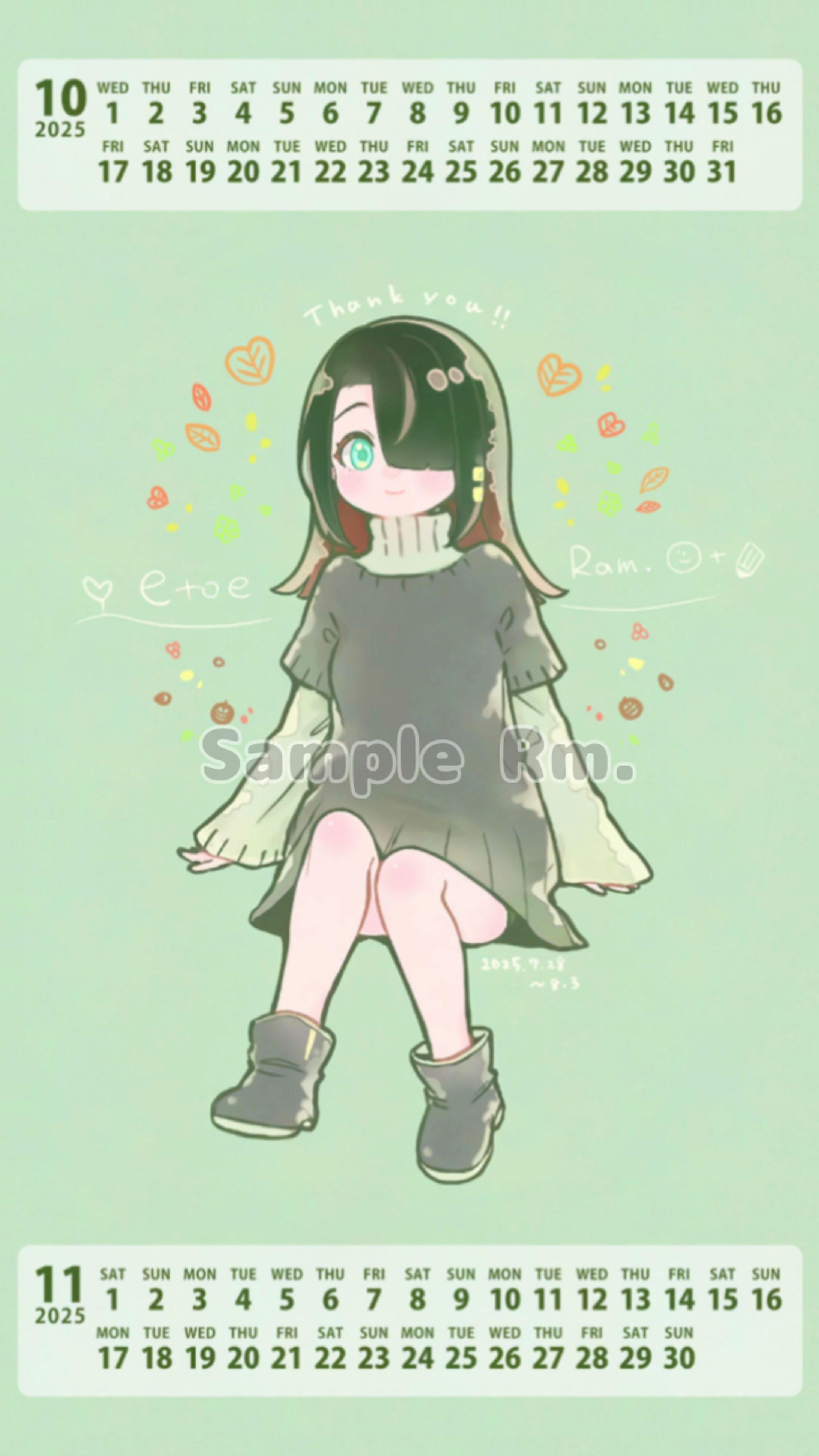 【 オリジナル 】2025年10月〜11月カレンダー-1