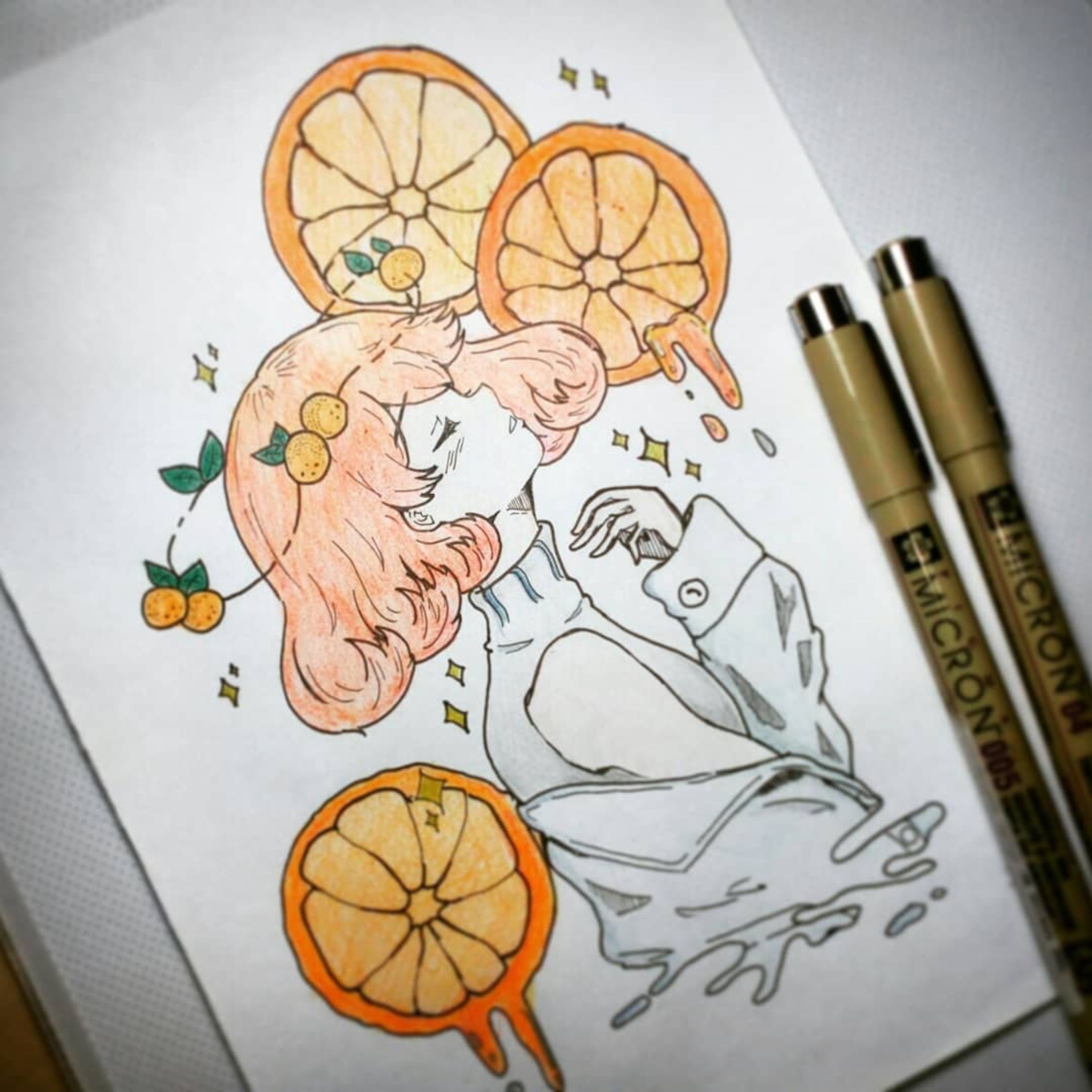 Forgot the original drawing before 😅.....alright another challenge done and this time it's from @fresh_bobatae #drawthisinyourstyle....coloring it traditionally is both fun and scary since it been ages I last used my color pencils
.
.
.
#freshbobataedtiys #art #drawing #traditionalart #traditionalcoloring #colorpencils #artchallenge #illustration #micron #shoujo #orange #anime #manga #animesketch #animeillustration #doodleart-1