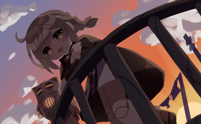 【創作】夕焼けの機械兵