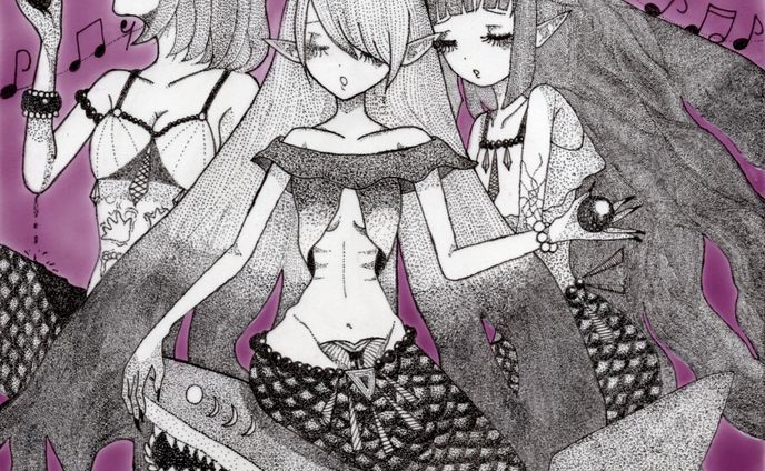 画家、モノクロ