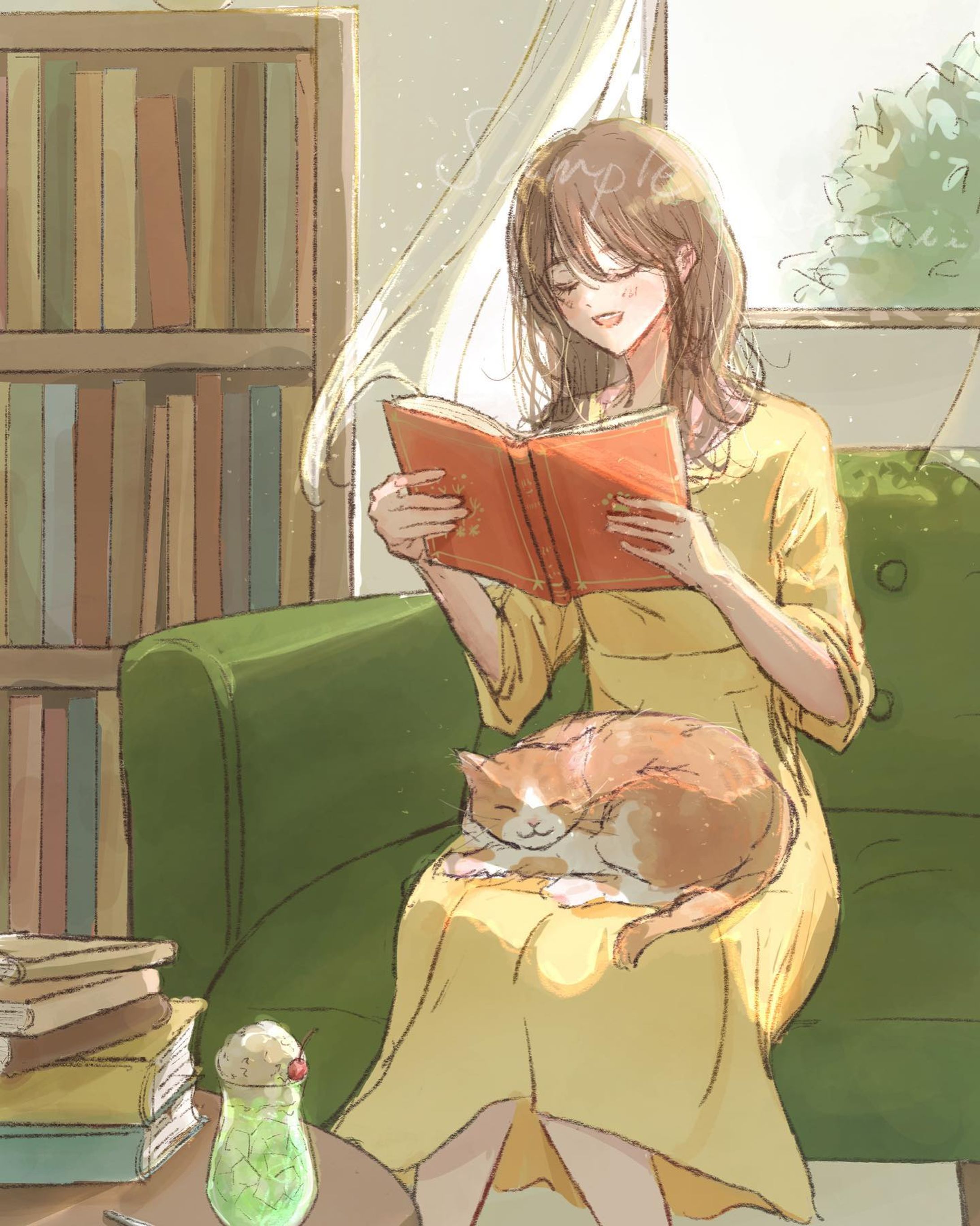 【お仕事紹介】
読み聞かせの配信をされているuzu.様（@yuzuki__054）の配信用背景イラスト・アイコンを描かせていただきました。
朝や夜の時間帯4パターン納品させていただきました。

ご依頼いただき、誠にありがとうございました☺️
配信、私も楽しみにしております🕊

uzu.様のSNSアカウントです。
Spoon: @2oyy37ky
https://spoon.onelink.me/Uuzo/17ydjtpg

※ご本人様以外のイラストの使用、転載は禁止しております。

uzu.様の絵本の読み聞かせを参考として聞かせていただいたのですが、とても聞き取りやすく優しいお声で、気分が明るくなれる読み聞かせでした😳

音楽や声優さん大好きだし、ポッドキャストや配信よく聴いてはいるものの、私は断然視覚優位で耳からの情報に弱いタイプなので、落語を聞くのに結構集中力いるのですが（でも好き）、uzu.さんのお声と表現力のすごさで、物語が自然と頭の中に浮かんで、自然と癒されて、、とても驚きました😳（詳しくないのに色々関係ないこと長く語ってすみません💦）

そして、Spoonたくさんの配信者様聴ける、、神アプリだ。使いこなしたいです。

※独り言
絵以外の活動されている方とご一緒に相談しながら作品をつくりあげていくのが良い刺激をいただけて、とてもやりがいがあります。
そして、依頼してくださる方が本当に素晴らしい方達で、私もがんばろうと思いました。

#イラスト#いらすと#いらすとれーたー 
#女の子イラスト
#illustration 
#illustrator 
#読み聞かせ
#ご依頼絵
#優しいイラスト
#日の光
#いらすとぐらむ 
#イラストレーター
#有償イラスト
#アイコンイラスト
#可愛い女の子
#猫好きさんと繋がりたい 
#ゆるふわパーマ

#artwork 
#本好きな人と繋がりたい 

#插图 #插图画家 #藝術 
 #드로잉 #일러스트 #그림스타그램 #미술#digitalart 
#digitalpainting
#girlsillustration 
#painting-1