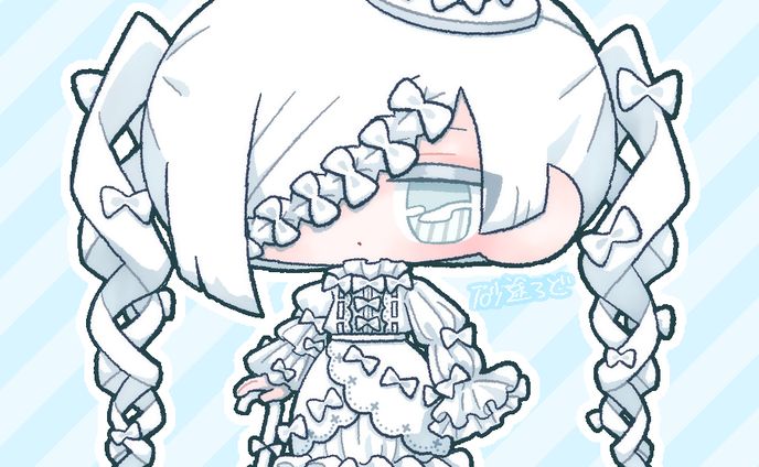 単色リボンキャラデザ