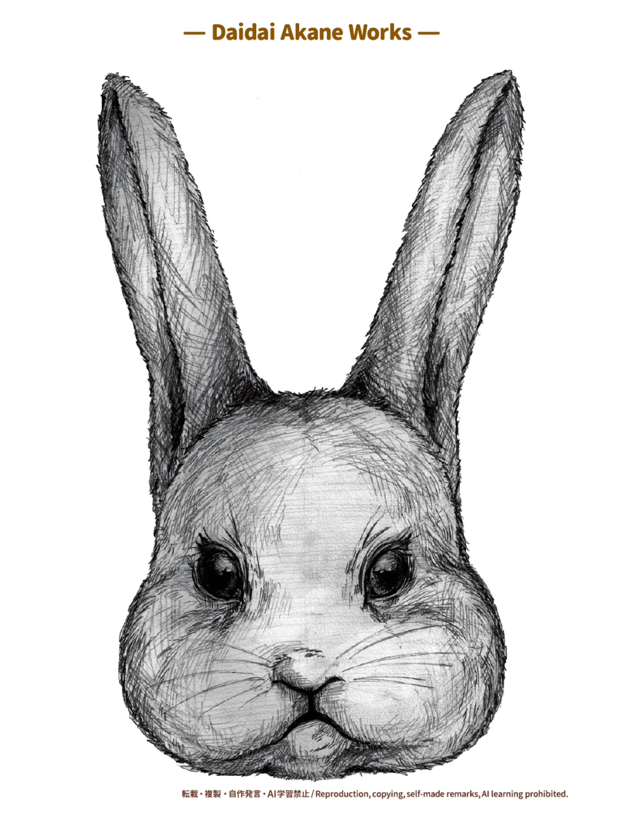 【創作イラスト】ウサギのお面-1