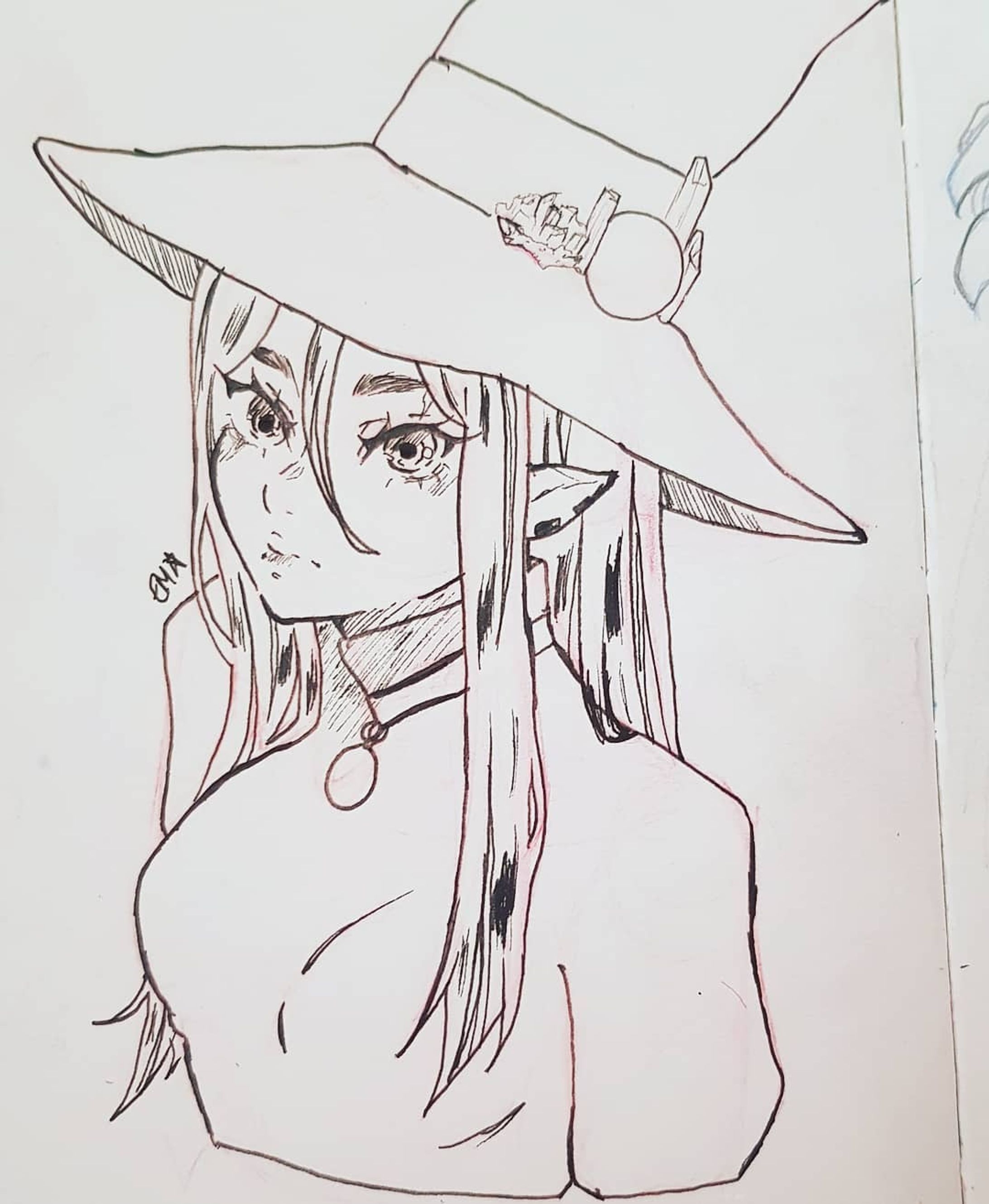 Crystal witch illustration 🔮🧹 
Hope you like, practicing varied linework to create depth

-1