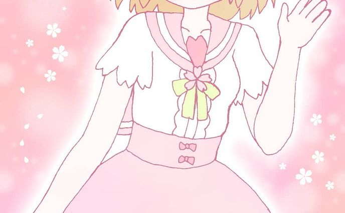 桜ちゃん🌸　#イラスト　#お絵かき　#illustration  #illust #オリジナル　#オリジナルイラスト　#オリジナル絵　#女の子　#女の子イラスト　#デジタル　#デジタル絵　#デジタルイラスト　#桜　#さくら　#サクラ　#桜の花　#セーラー服　#ピンク　#春